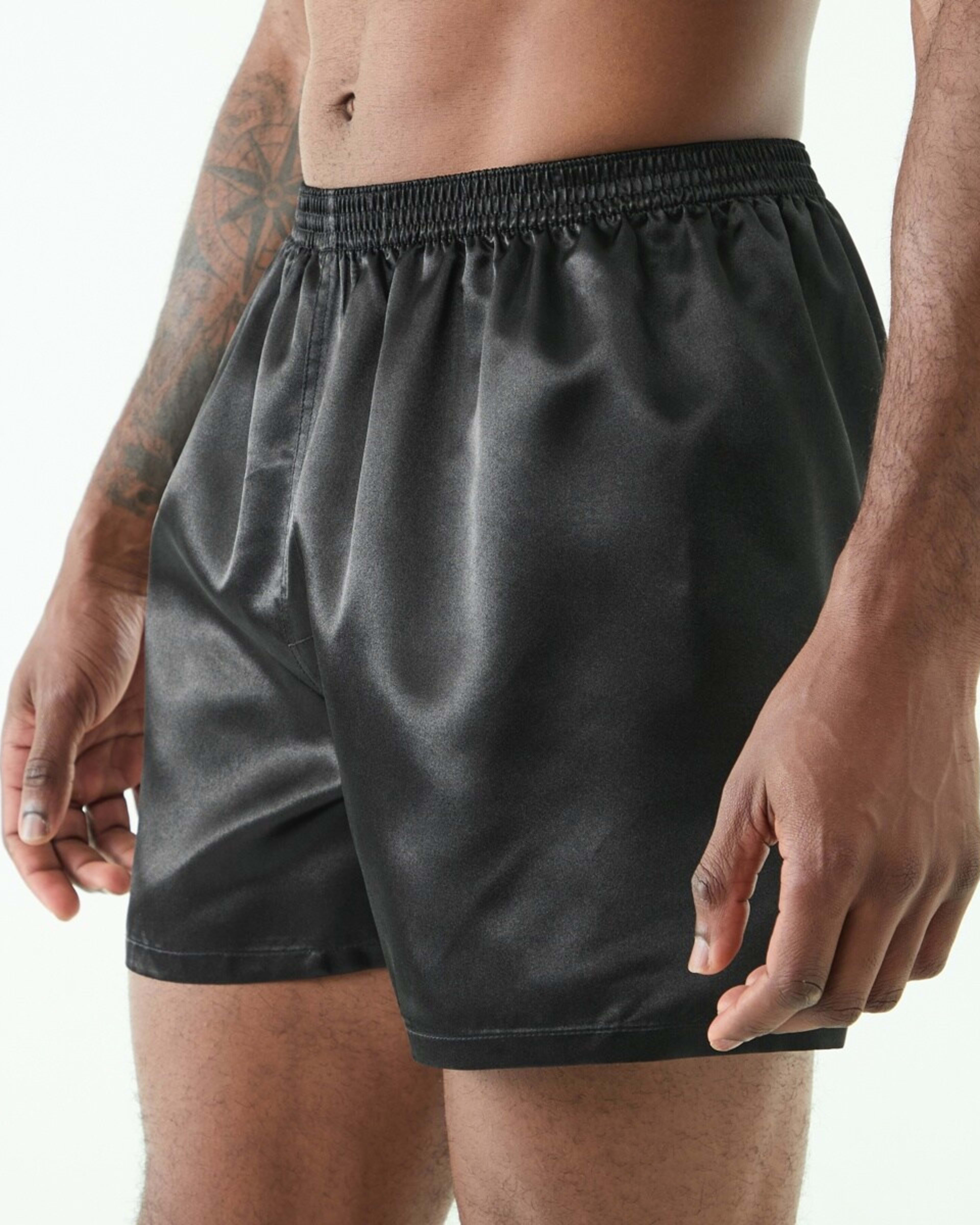 3 2 Pack Satin Boxers BLACK, 3 of 6