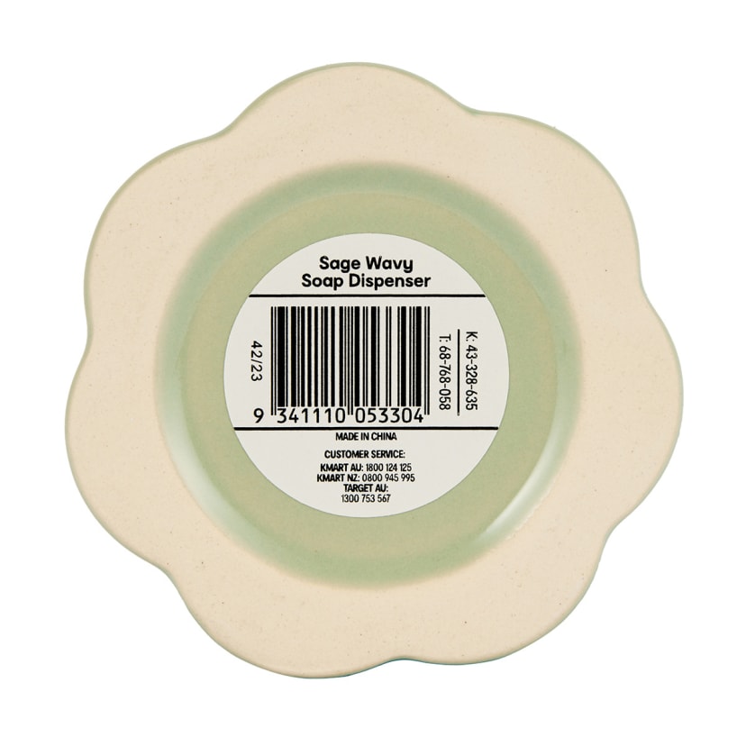 Sage Wavy Soap Dispenser Kmart