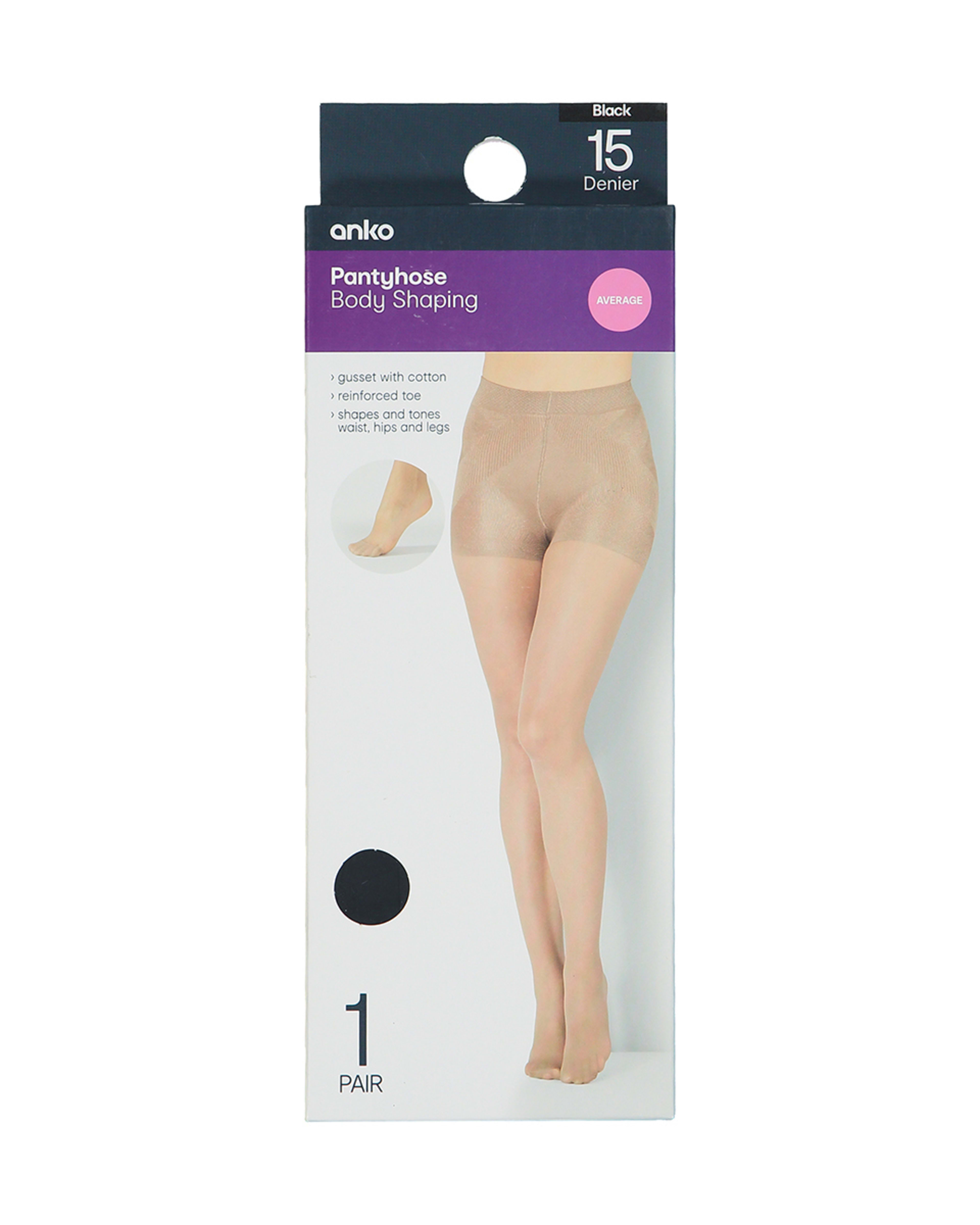 3 Body Shaping Pantyhose Black, 3 of 3
