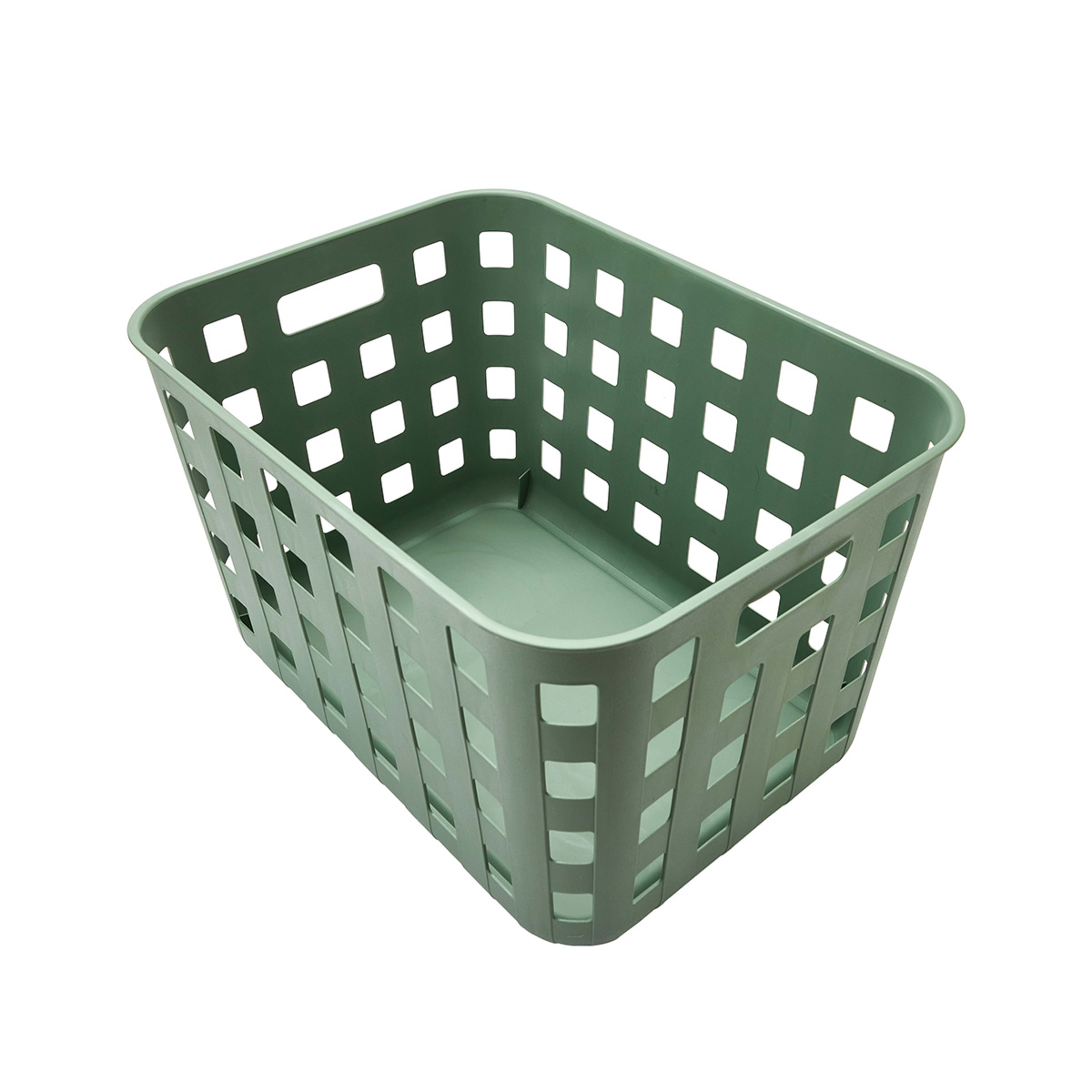 7 45L Rectangle Trellis Basket with Lid - Green, 7 of 8