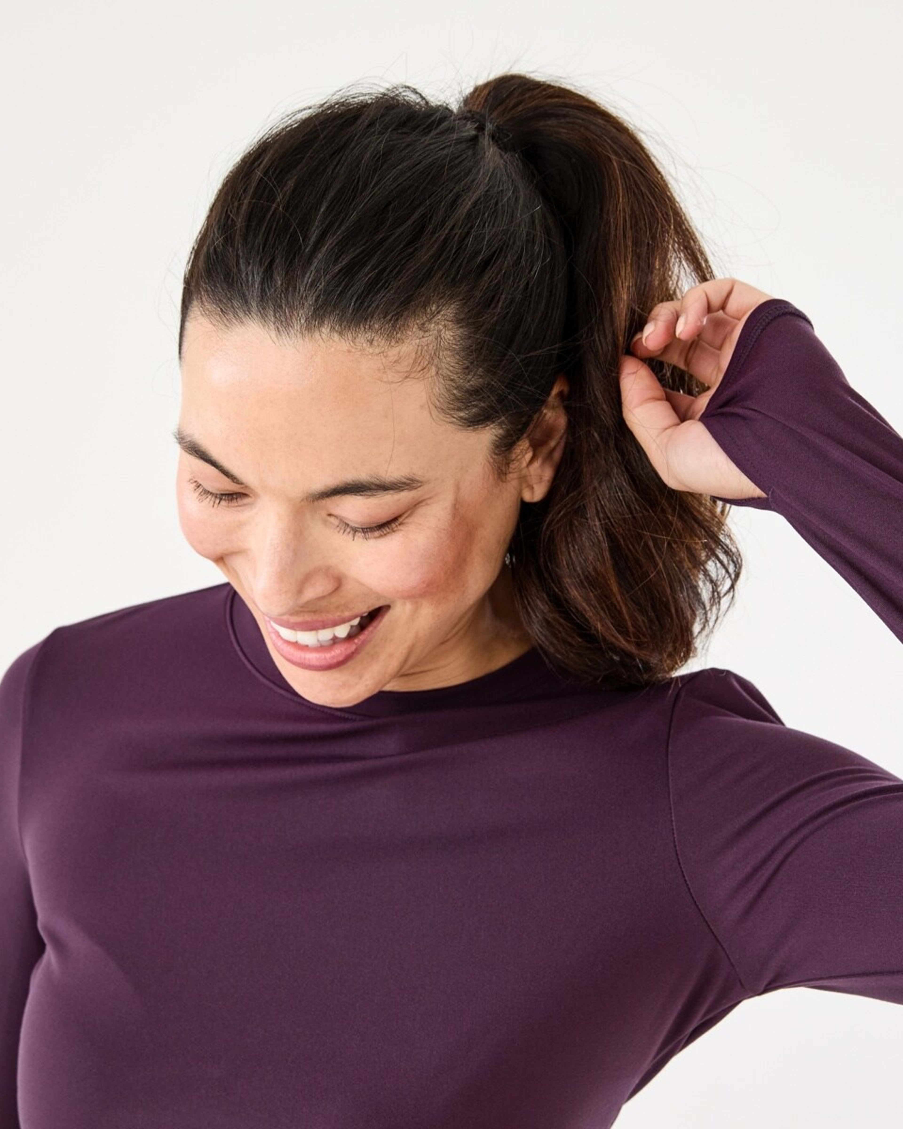 4 Active Womens Long Sleeve Ultrasoft Top Pur Rasin, 4 of 6