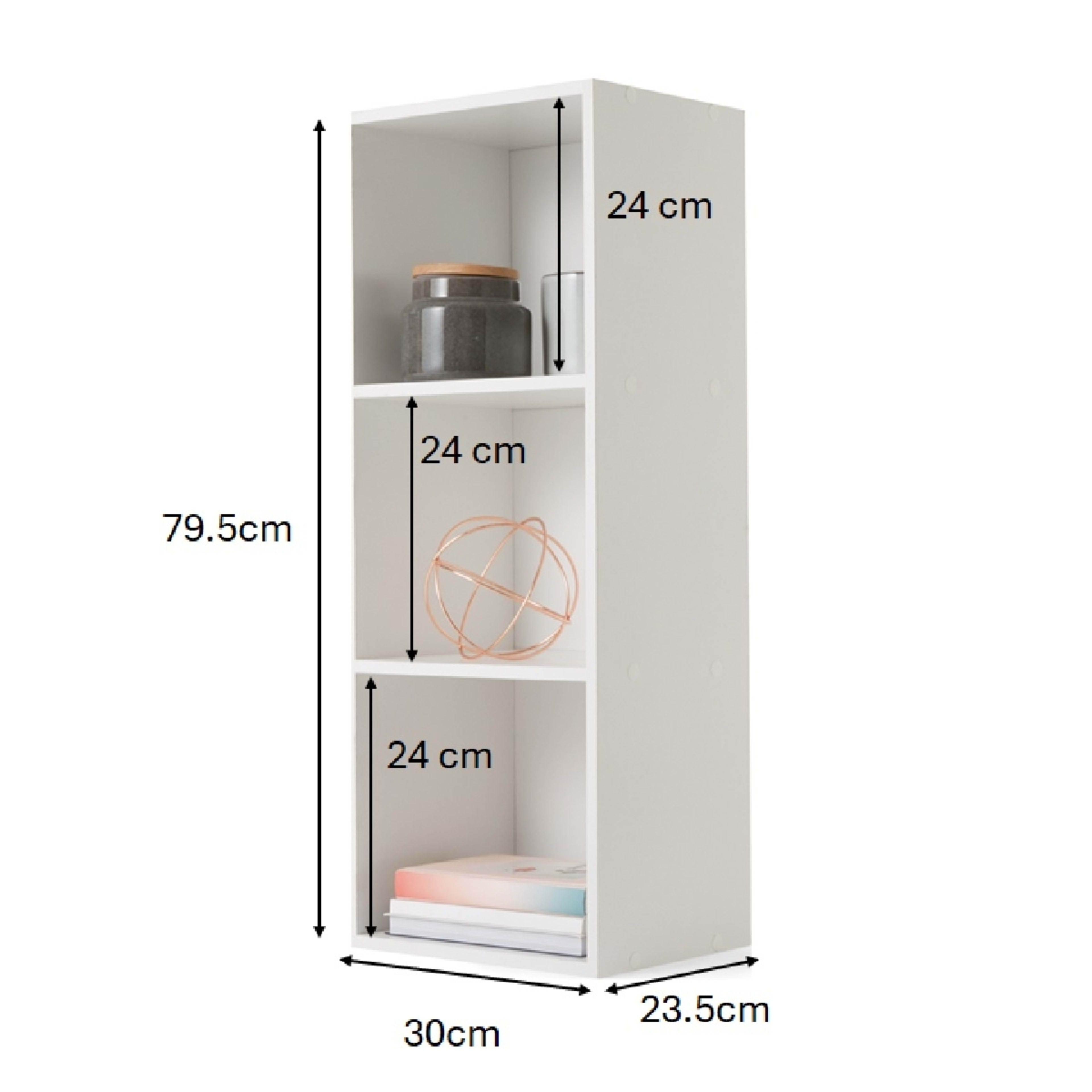 10 3 Tier Bookshelf White, 10 of 10