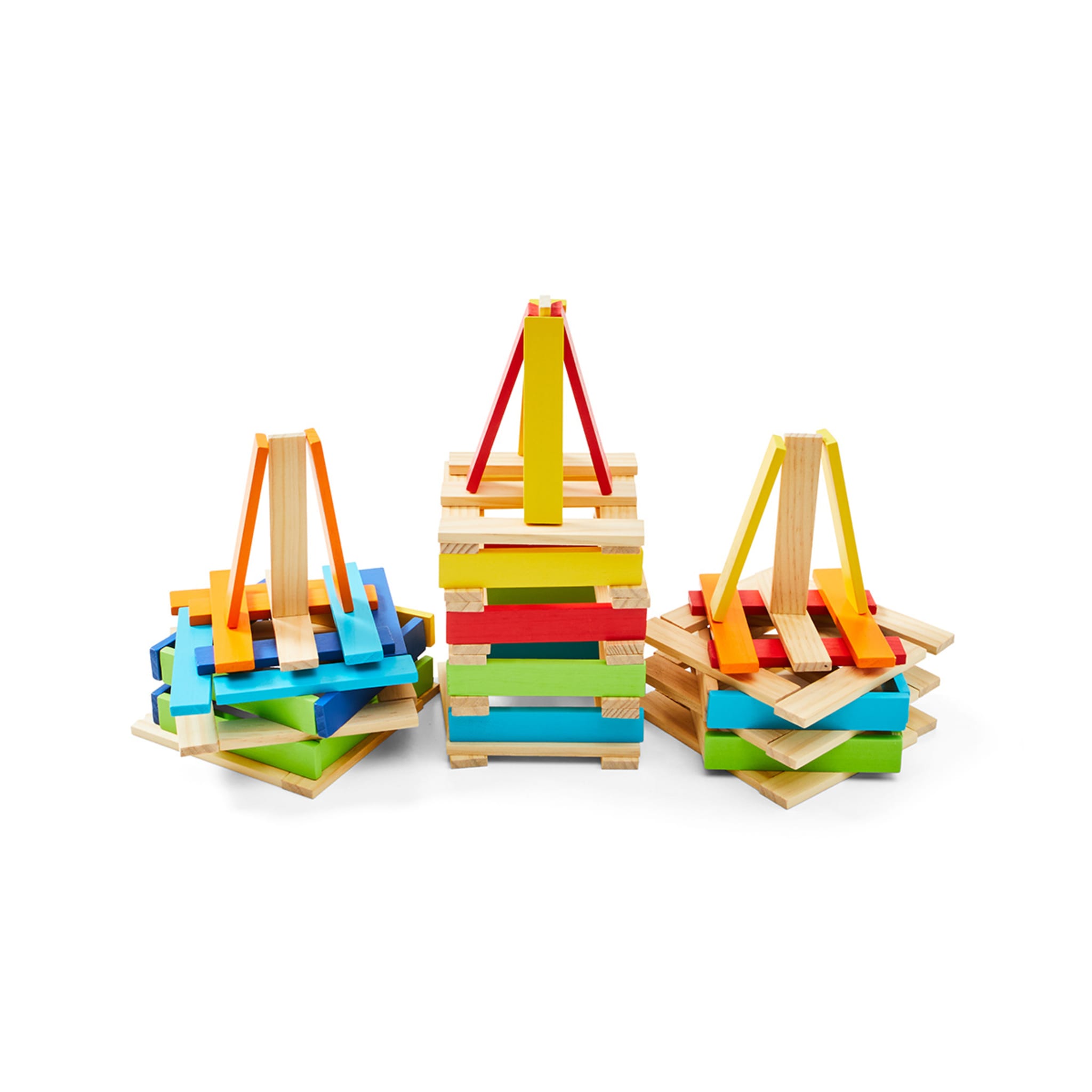 100 Piece Wooden Stack Blocks Playset Kmart