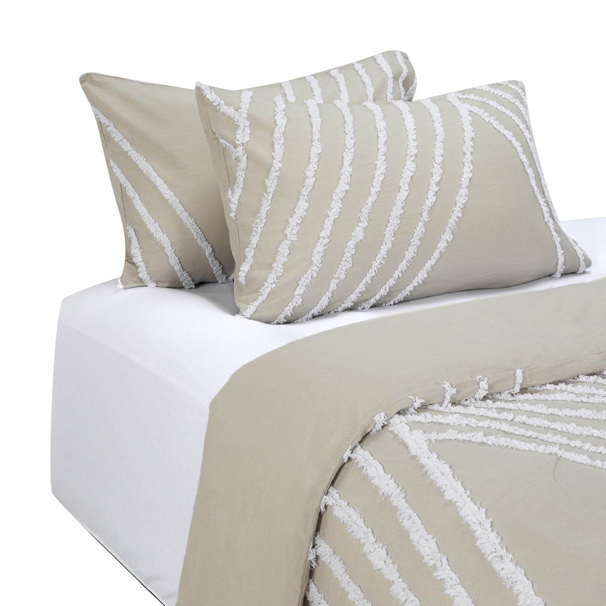 Phoenix Cotton Quilt Cover Set Queen Bed, Beige Kmart