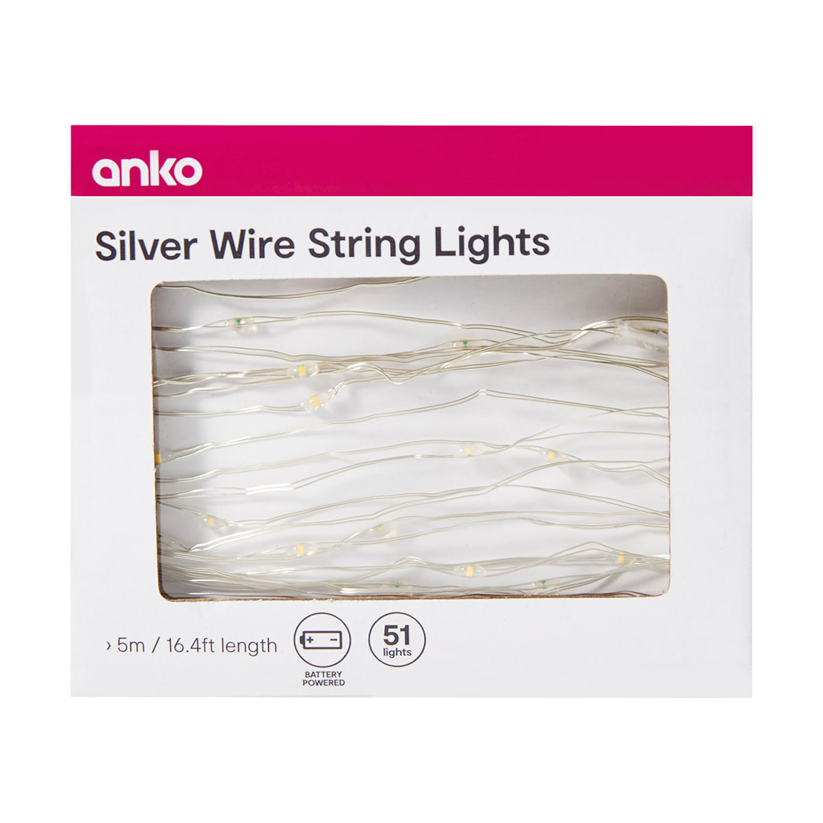Silver Wire String Lights Kmart