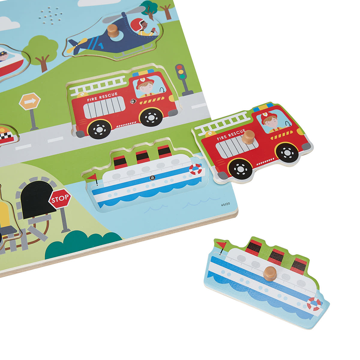 Wooden Vehicle Sound Puzzle Kmart