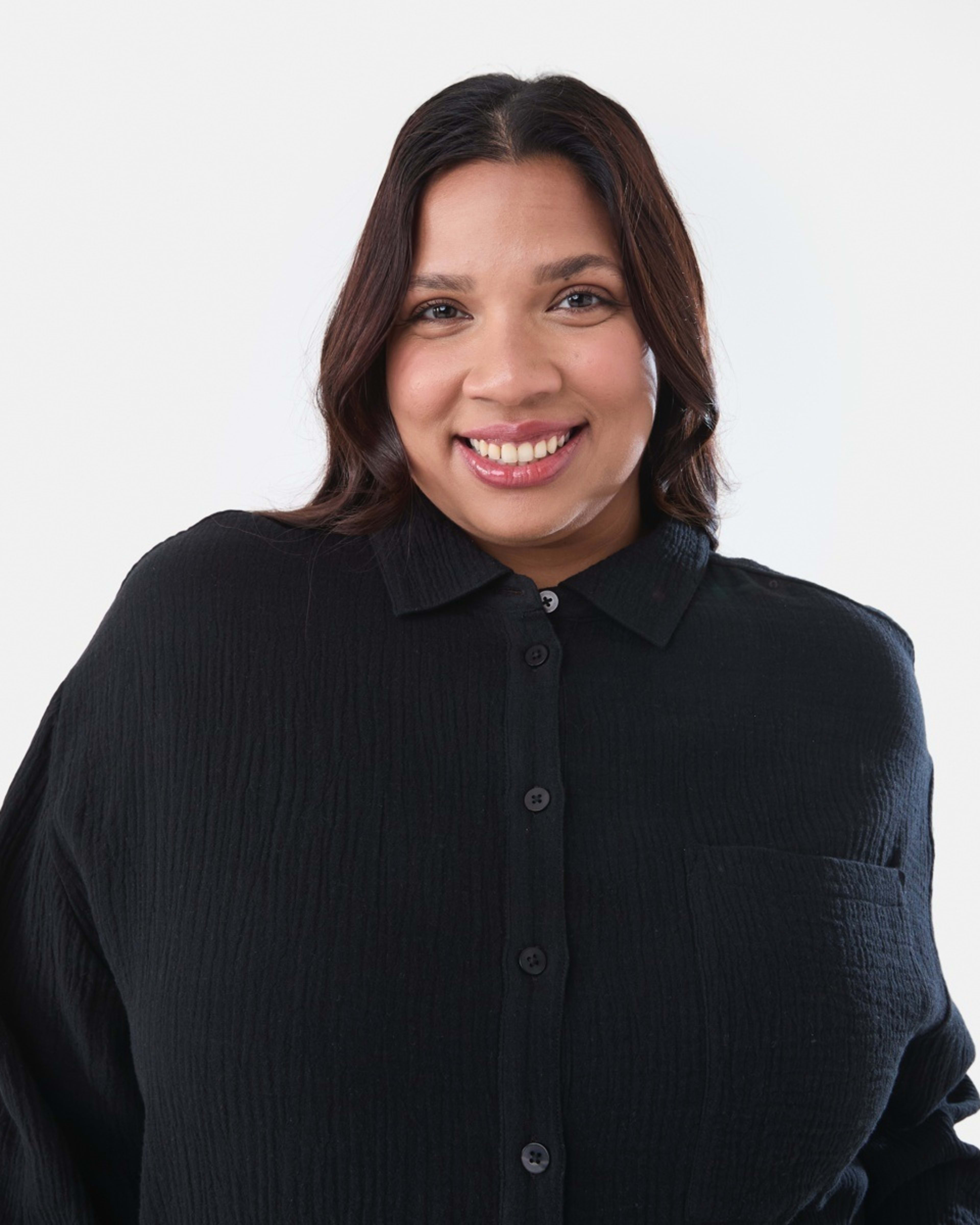 4 Curve Long Sleeve Double Cloth Shirt BLACK, 4 of 5