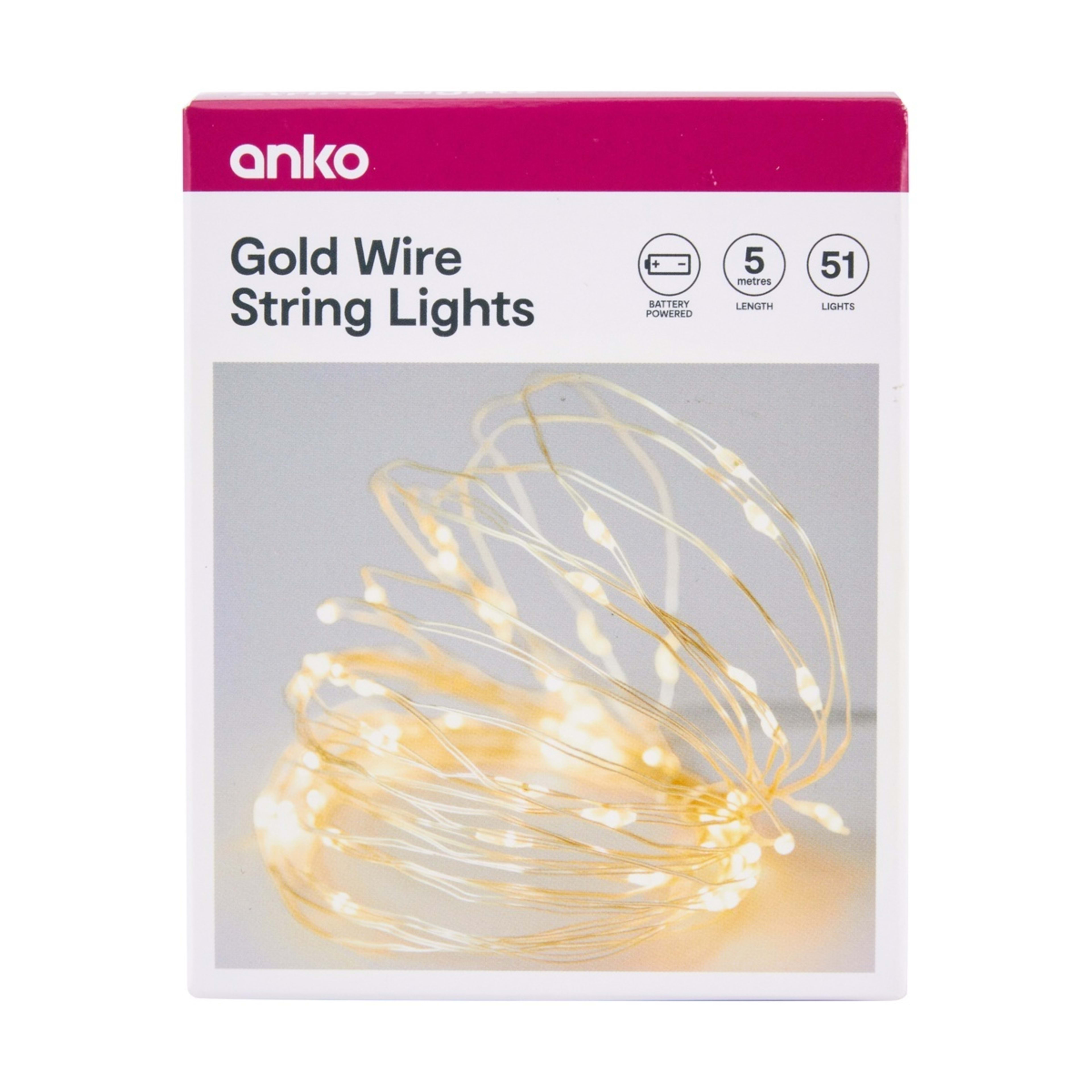 8 Gold Wire String Lights, 8 of 8