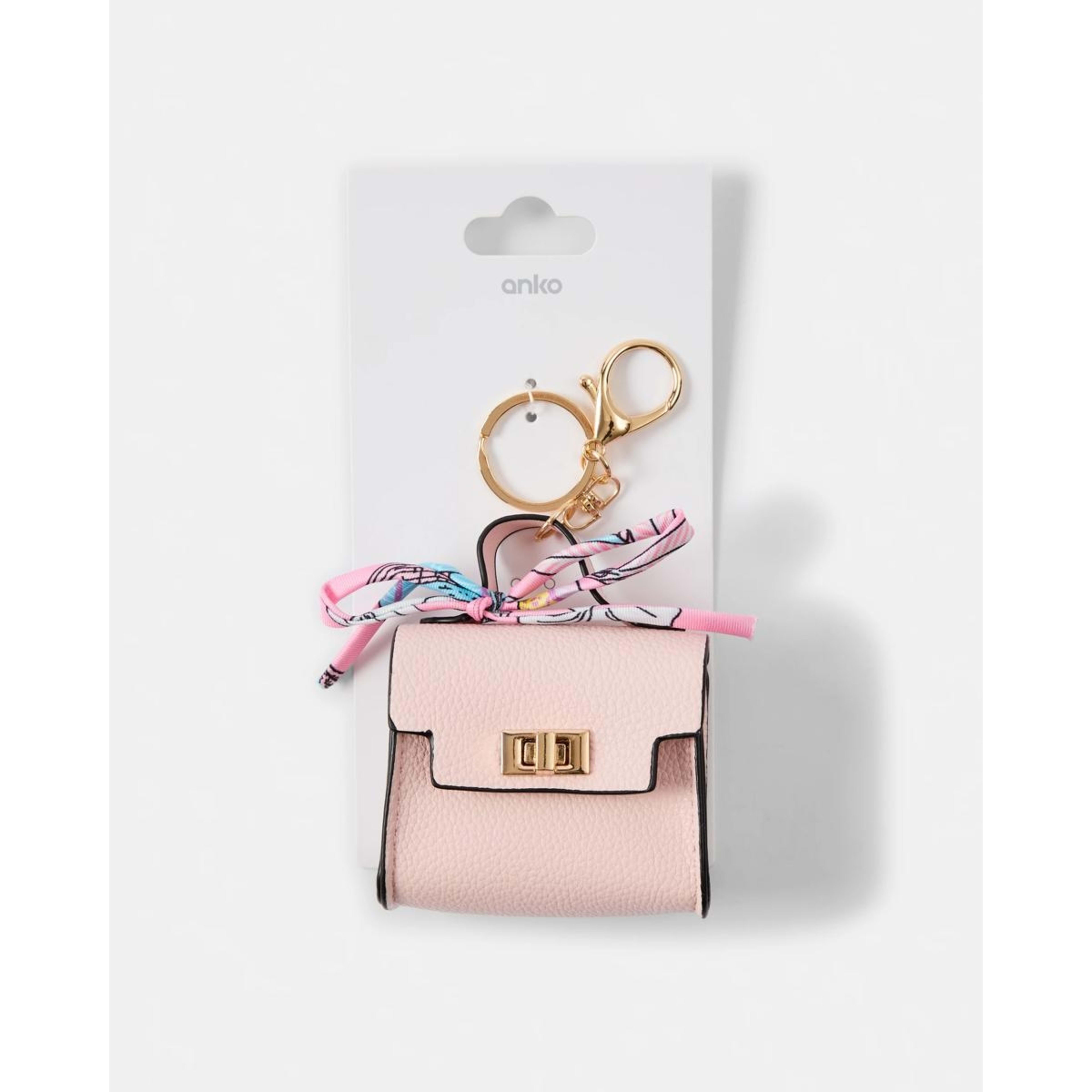 3 Bag Charm Keyring - Pink and Gold Tone, 3 of 3