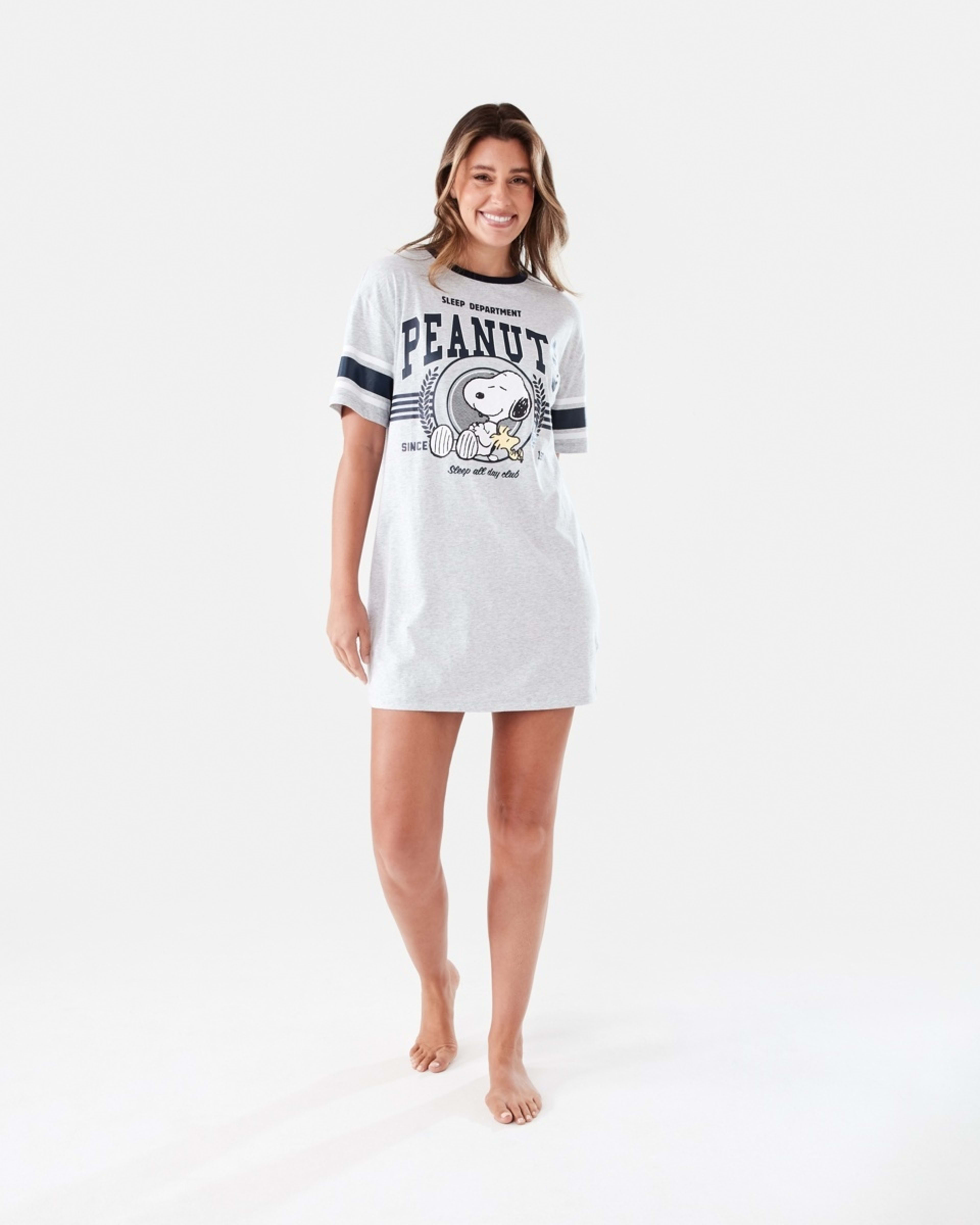 6 Snoopy License Short Sleeve Graphic Nightie SNOOPY SLEEP CLUB SILVER MARLE, 6 of 6