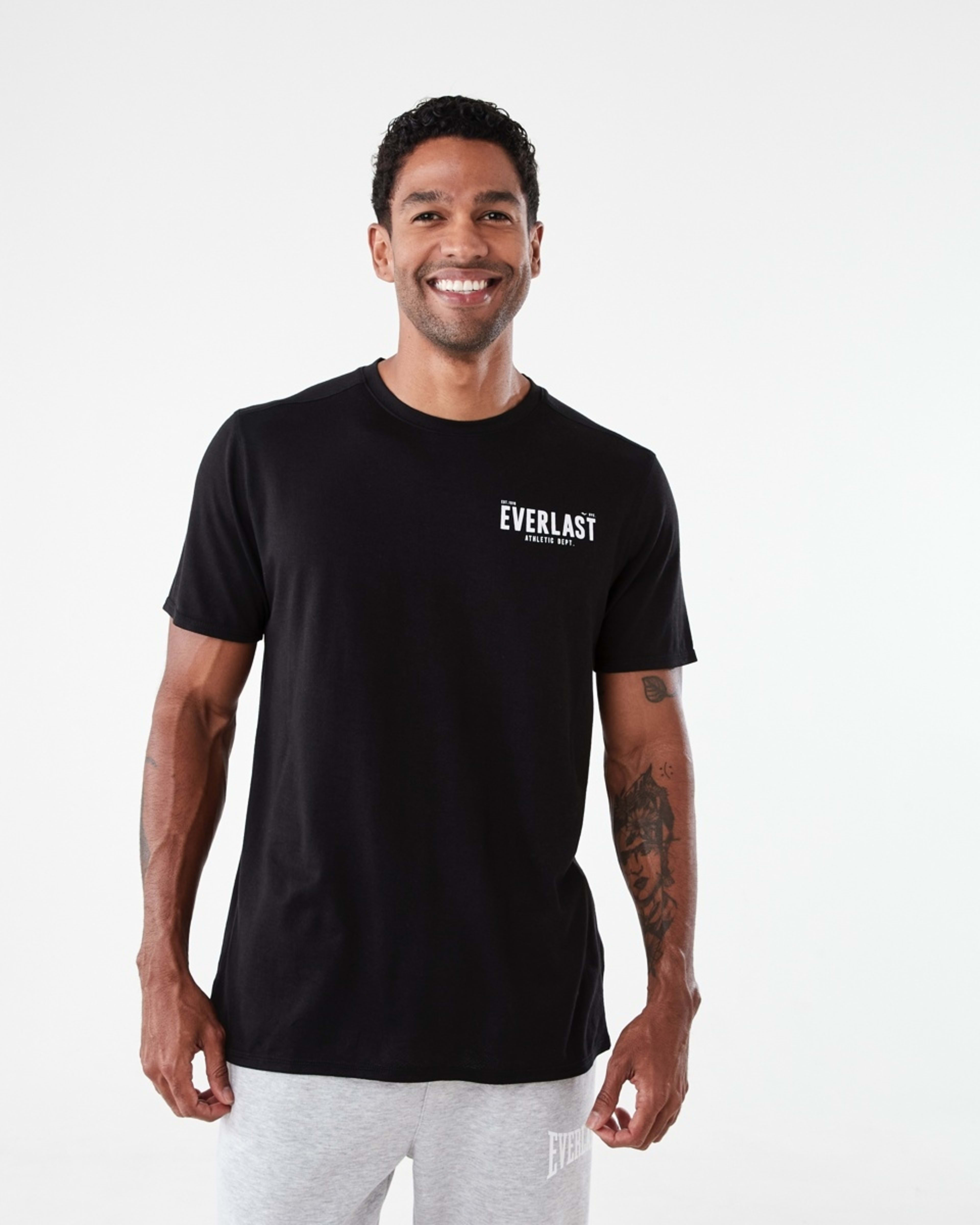 2 Everlast Mens Mesh T-shirt Black, 2 of 7