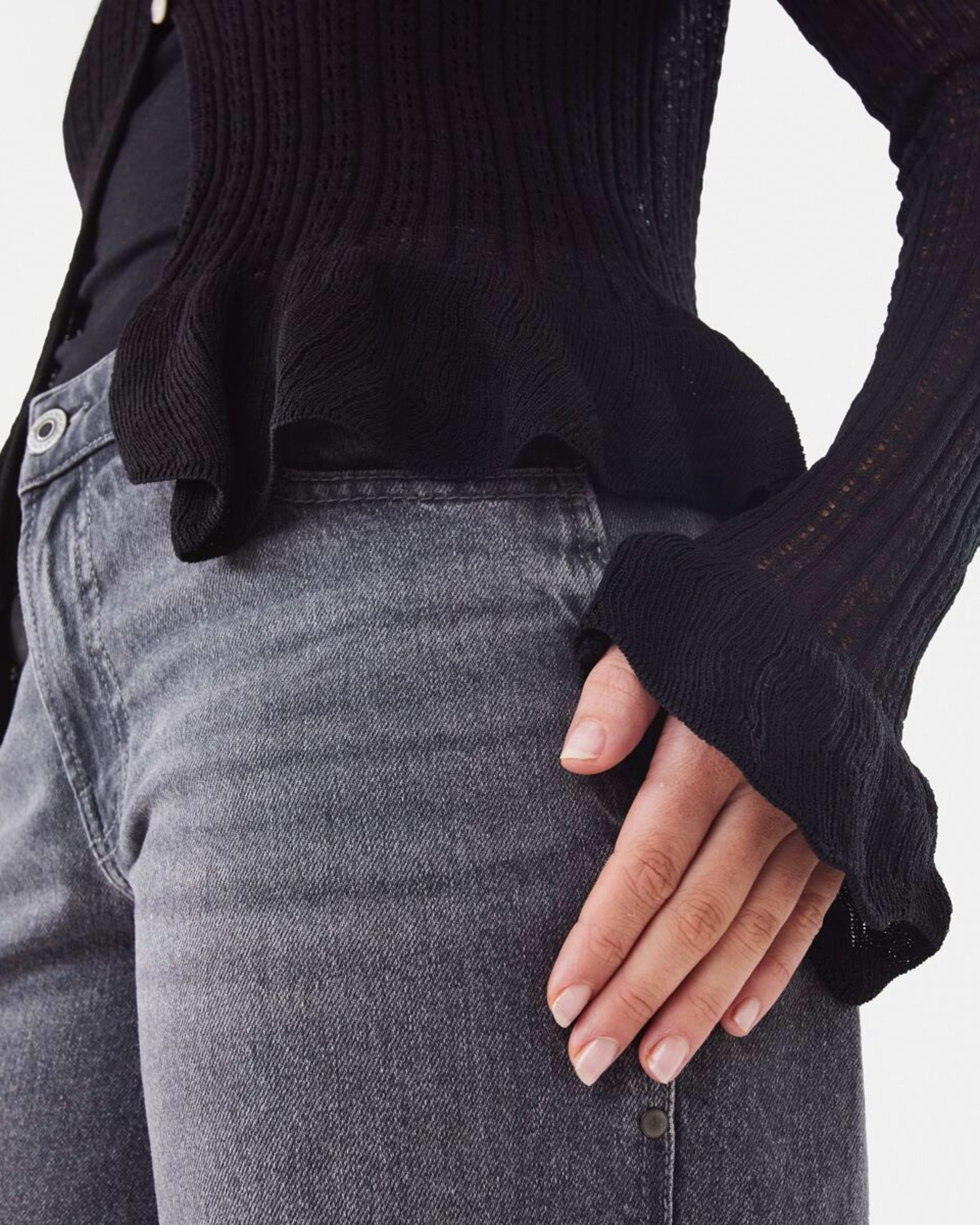 7 Long Sleeve Frill Cardigan Black, 7 of 9