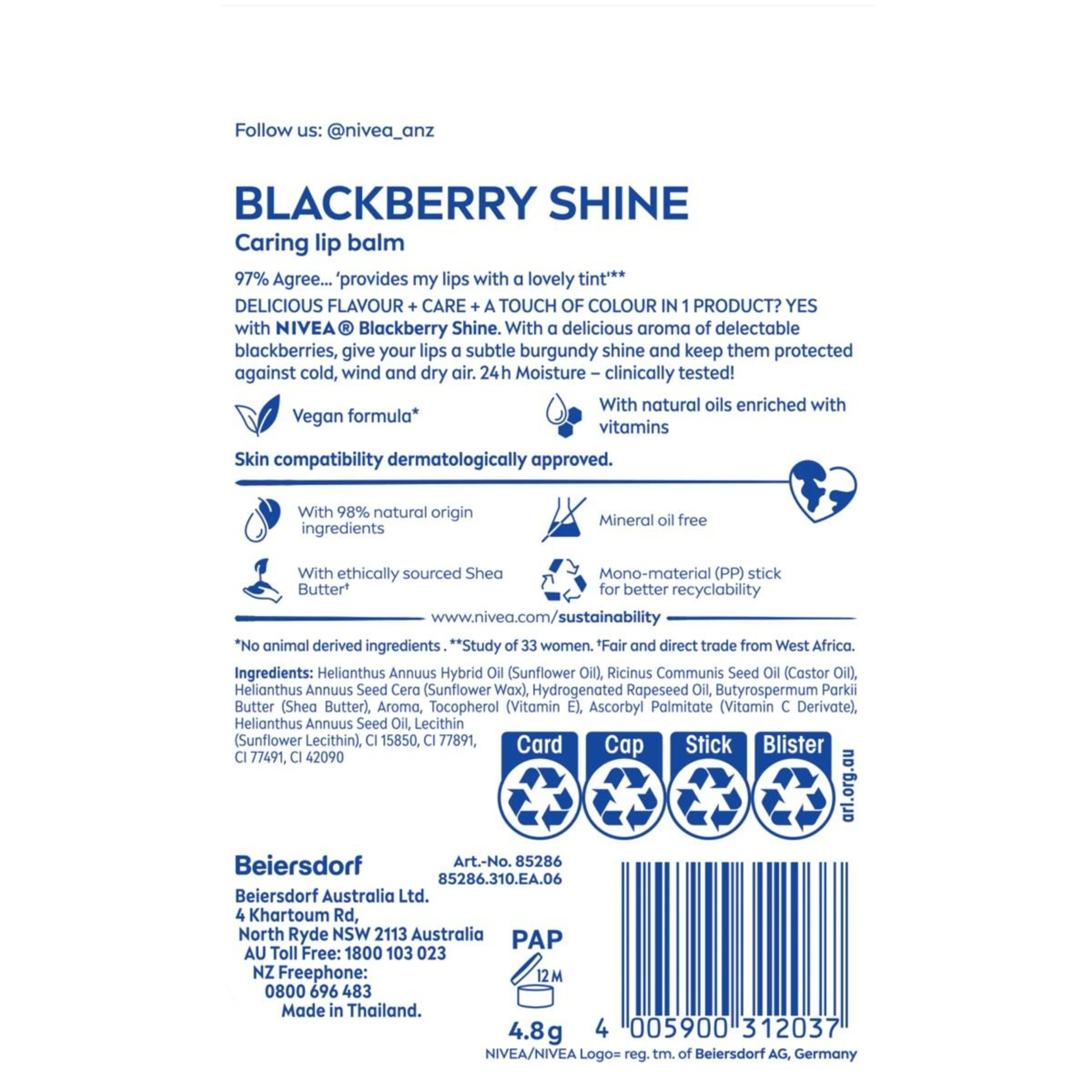 2 Nivea Blackberry Shine Caring Lip Balm, 2 of 7