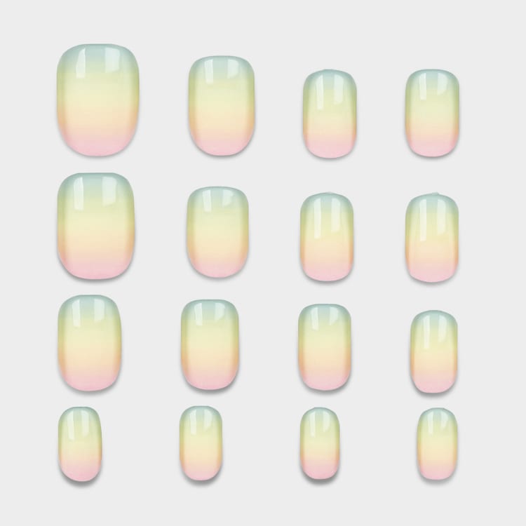 24 Pack Kids Stick On Nails PreGlued Rainbow Kmart