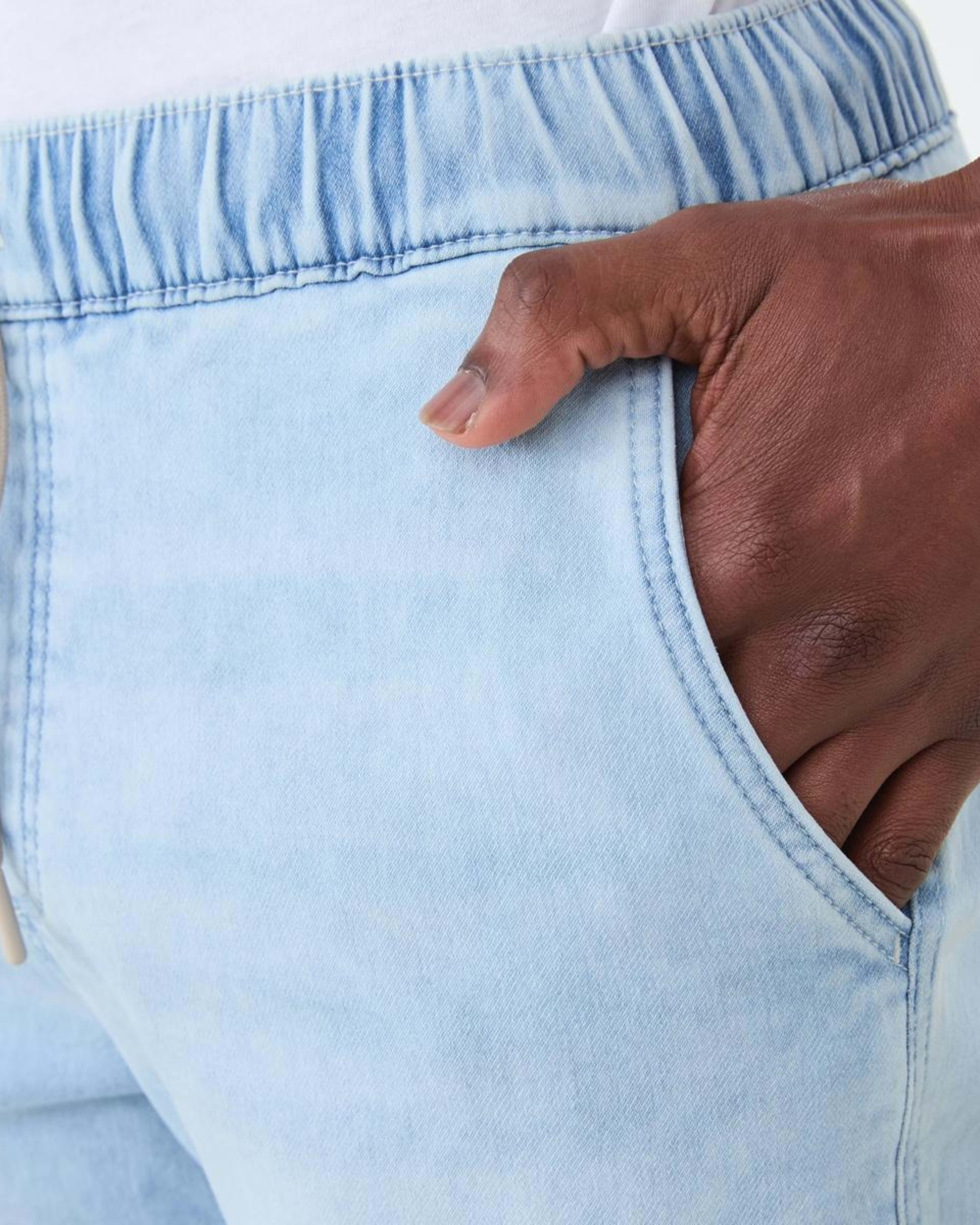 5 Denim Jogger Shorts Bleach Blu, 5 of 6
