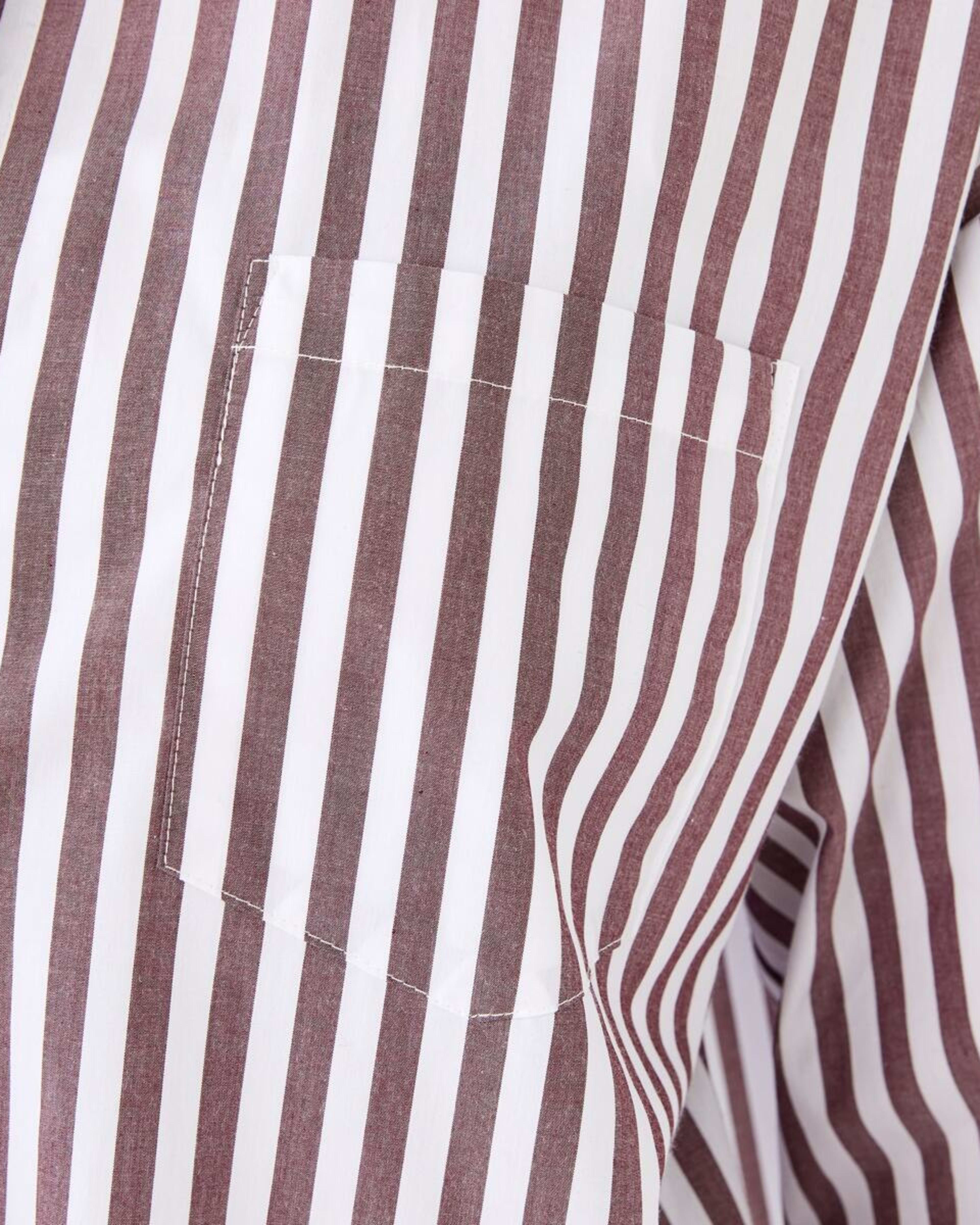 8 Long Sleeve Oversized Cotton Shirt Deep Strpe, 8 of 8