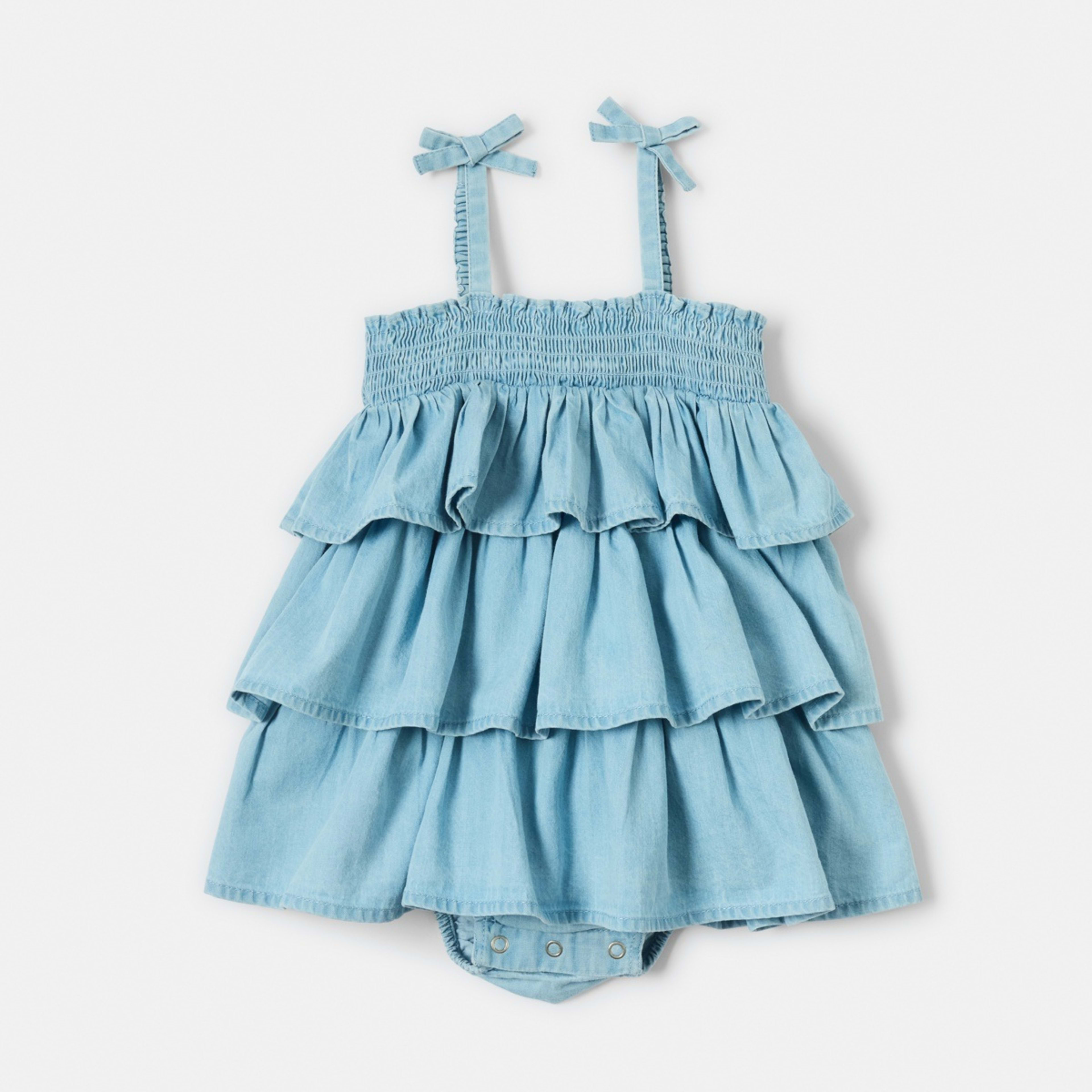 1 Frill Romper Chambray, 1 of 3