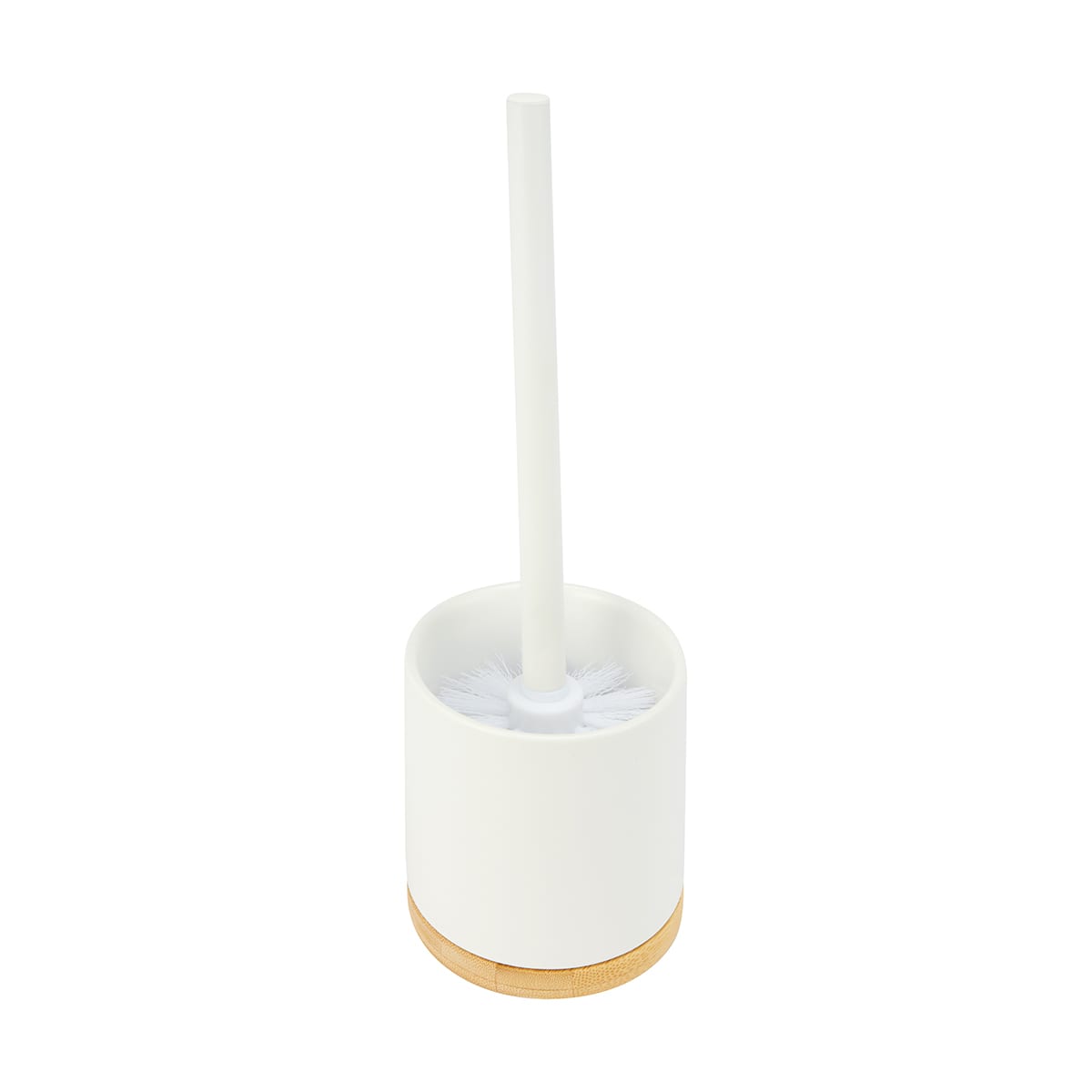 White and Bamboo Toilet Brush Kmart NZ