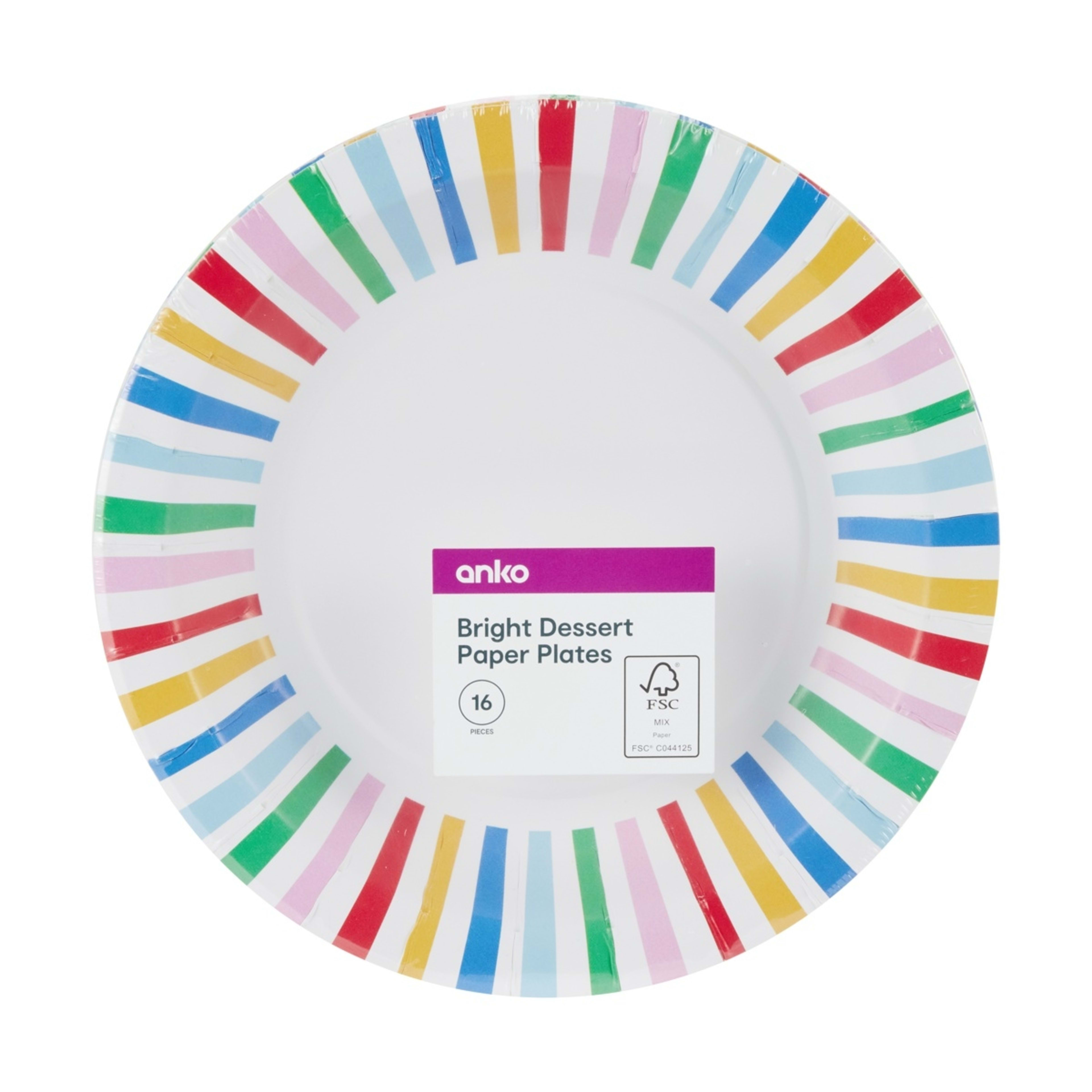 6 16 Piece Bright Dessert Paper Plates, 6 of 6