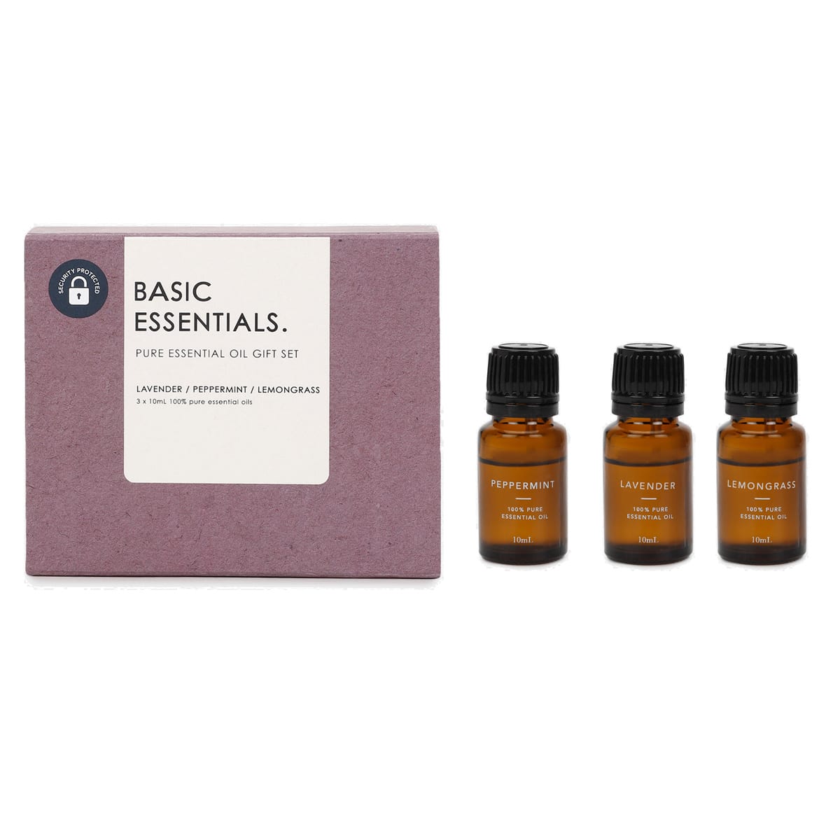 3 Pack Basic Essentials Pure Essential Oil Gift Set 30ml Kmart