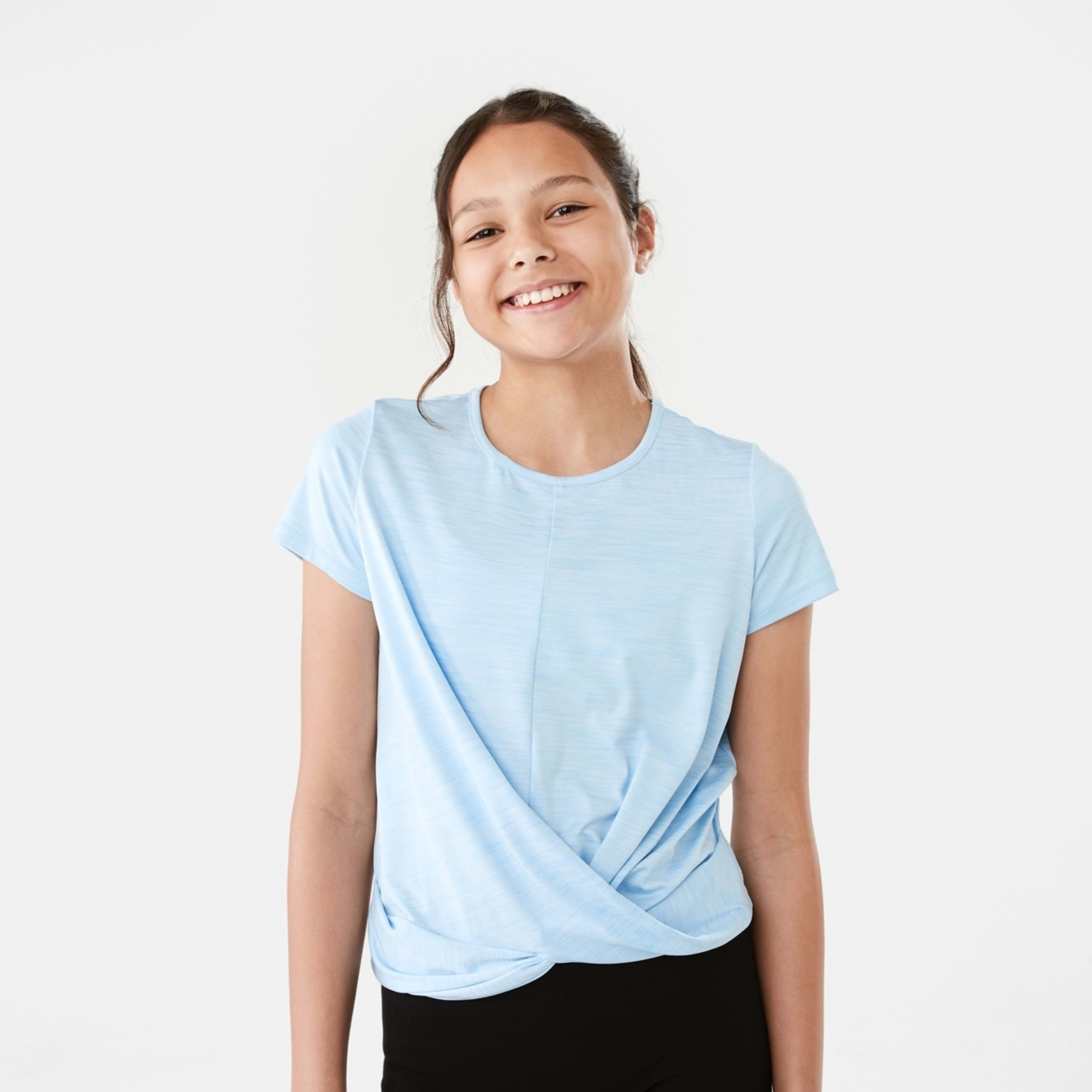 1 Active Kids Twist Front T-shirt Sporty Blue Marle, 1 of 9