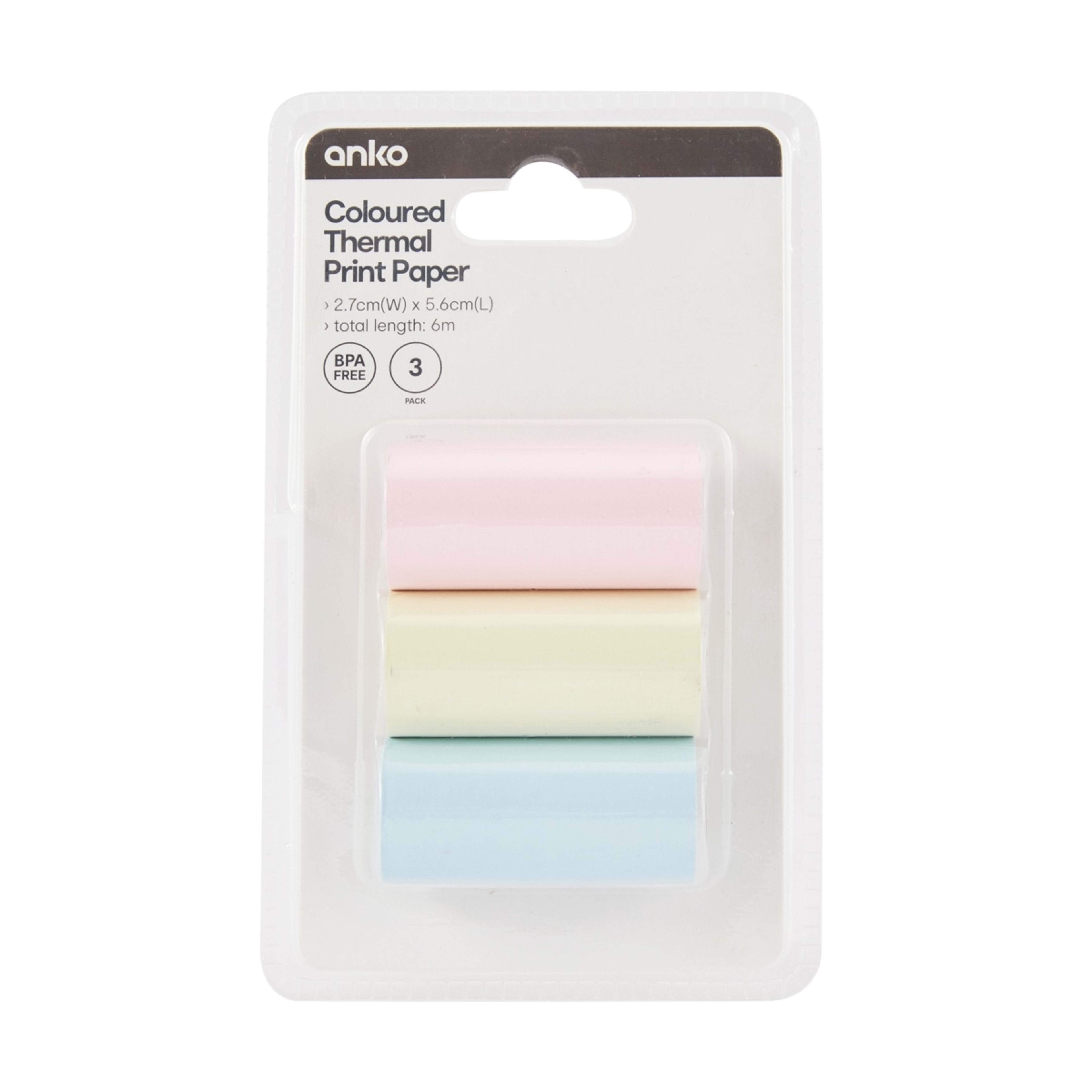 8 3 Pack Coloured Thermal Print Paper, 8 of 8