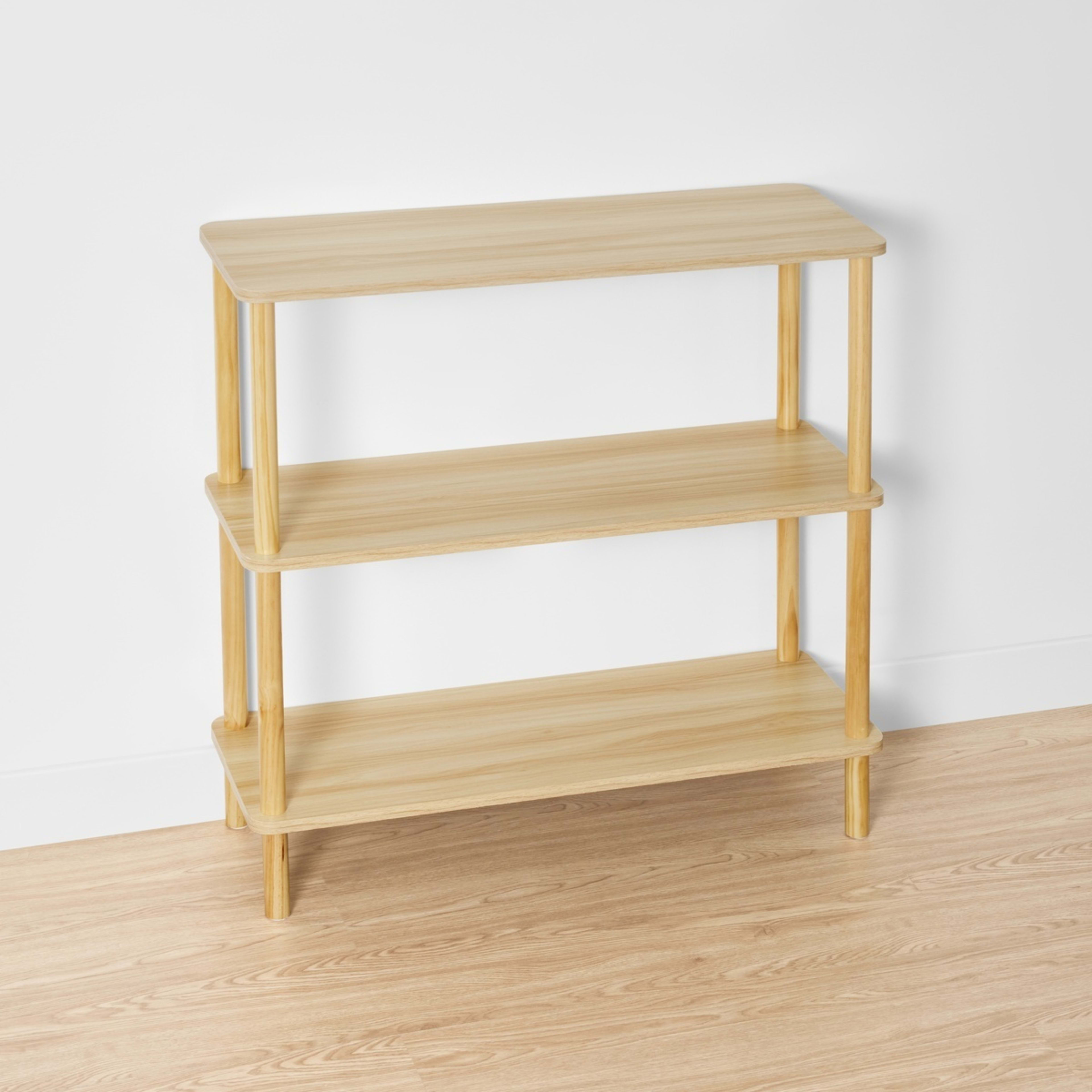 3 Wide Oak Bookshelf, 3 of 8