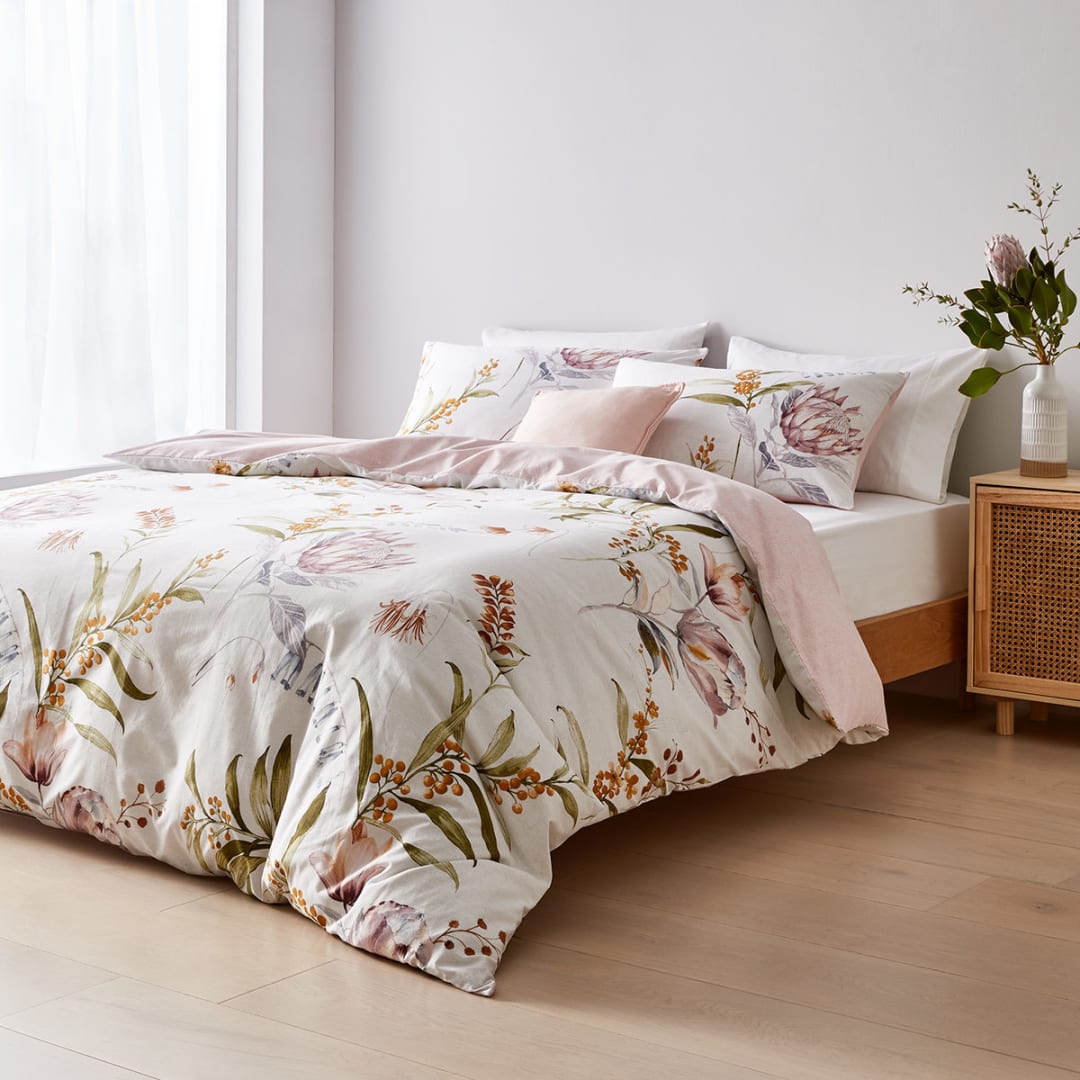 Lily Reversible Quilt Cover Set King Bed Kmart