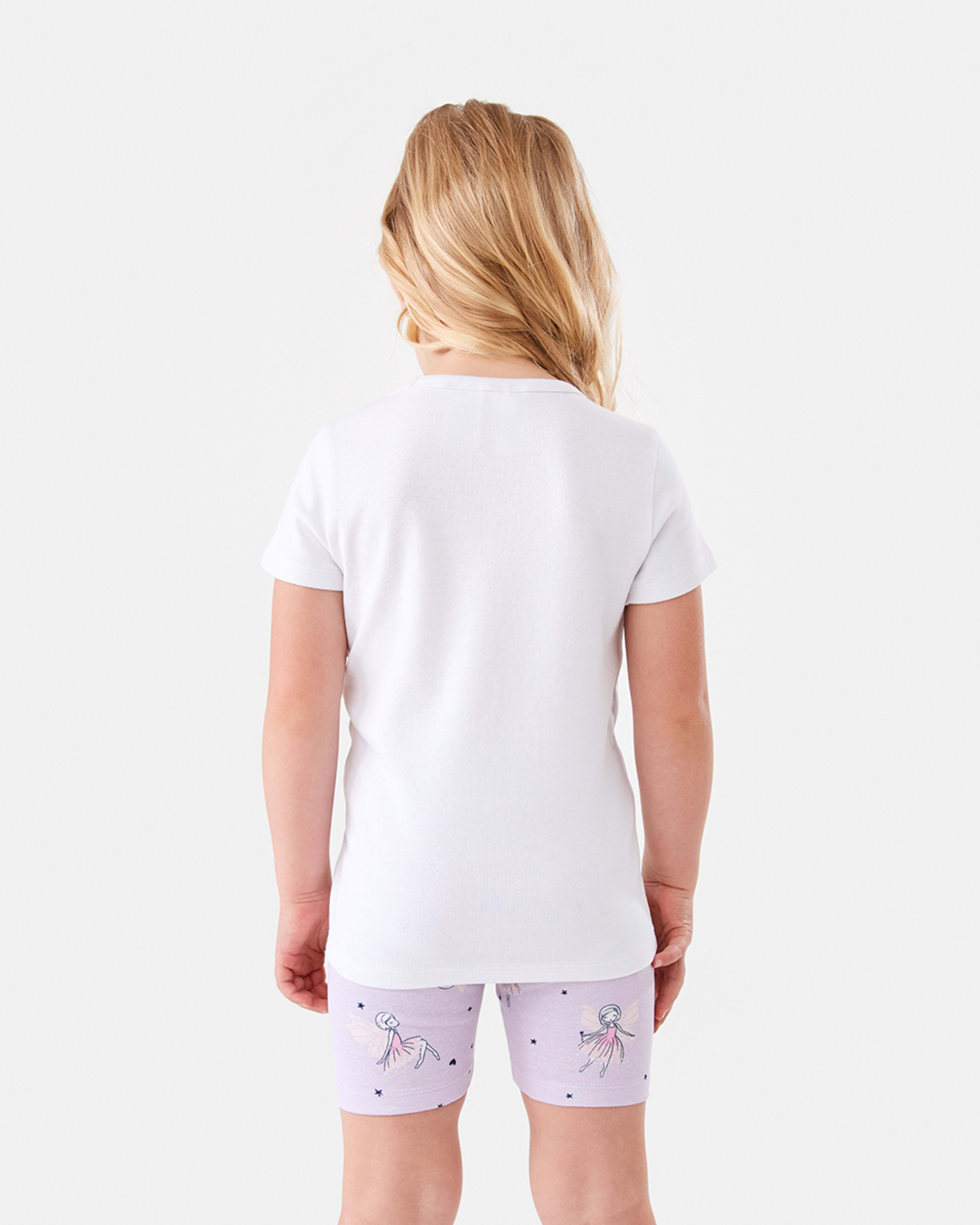 2 Short Sleeve Skinny Rib Knit Pyjama Set Fairieswte, 2 of 10