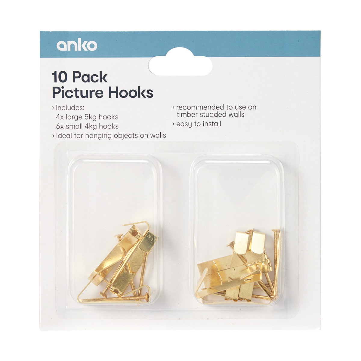10 Pack Picture Hooks Kmart