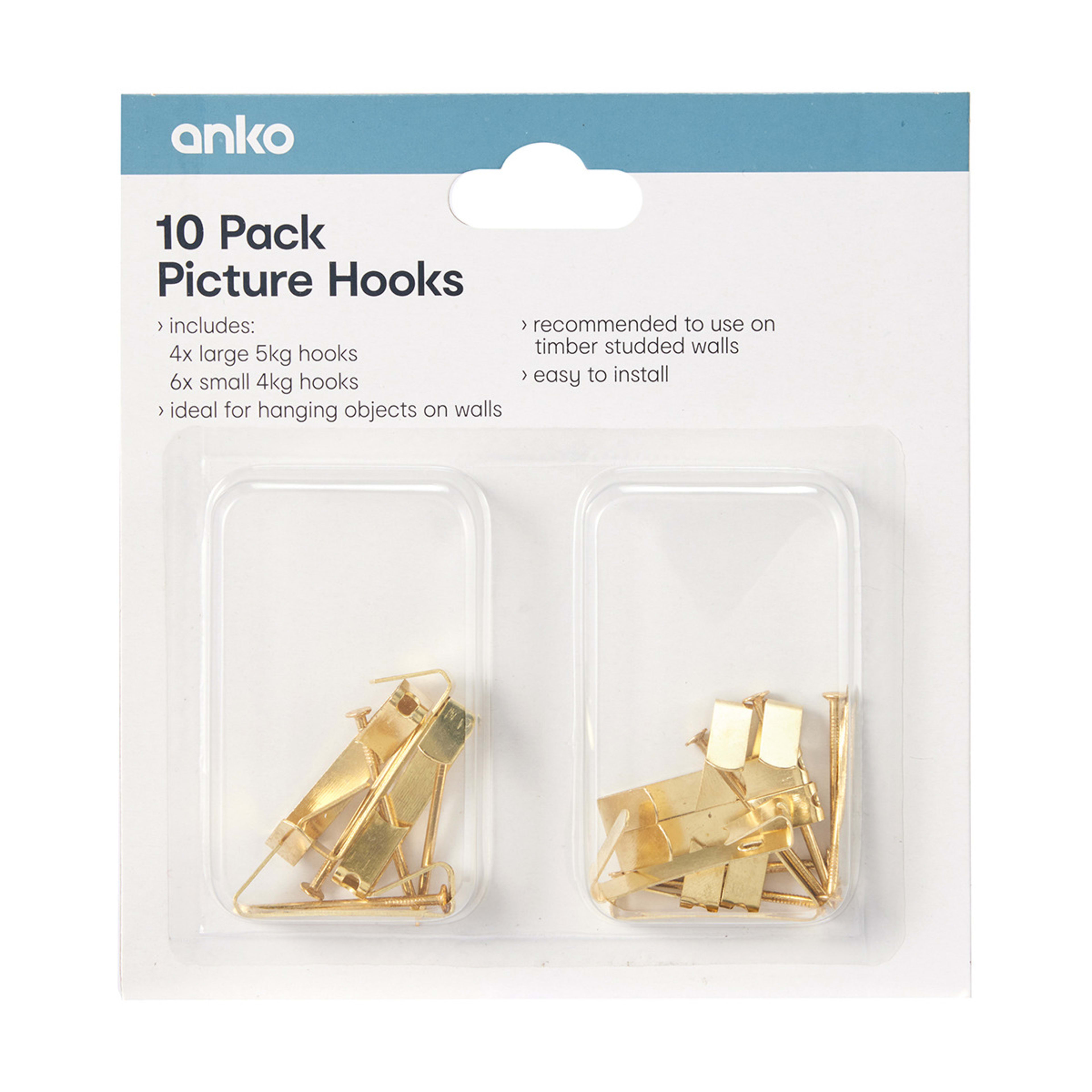 10 Pack Picture Hooks Kmart