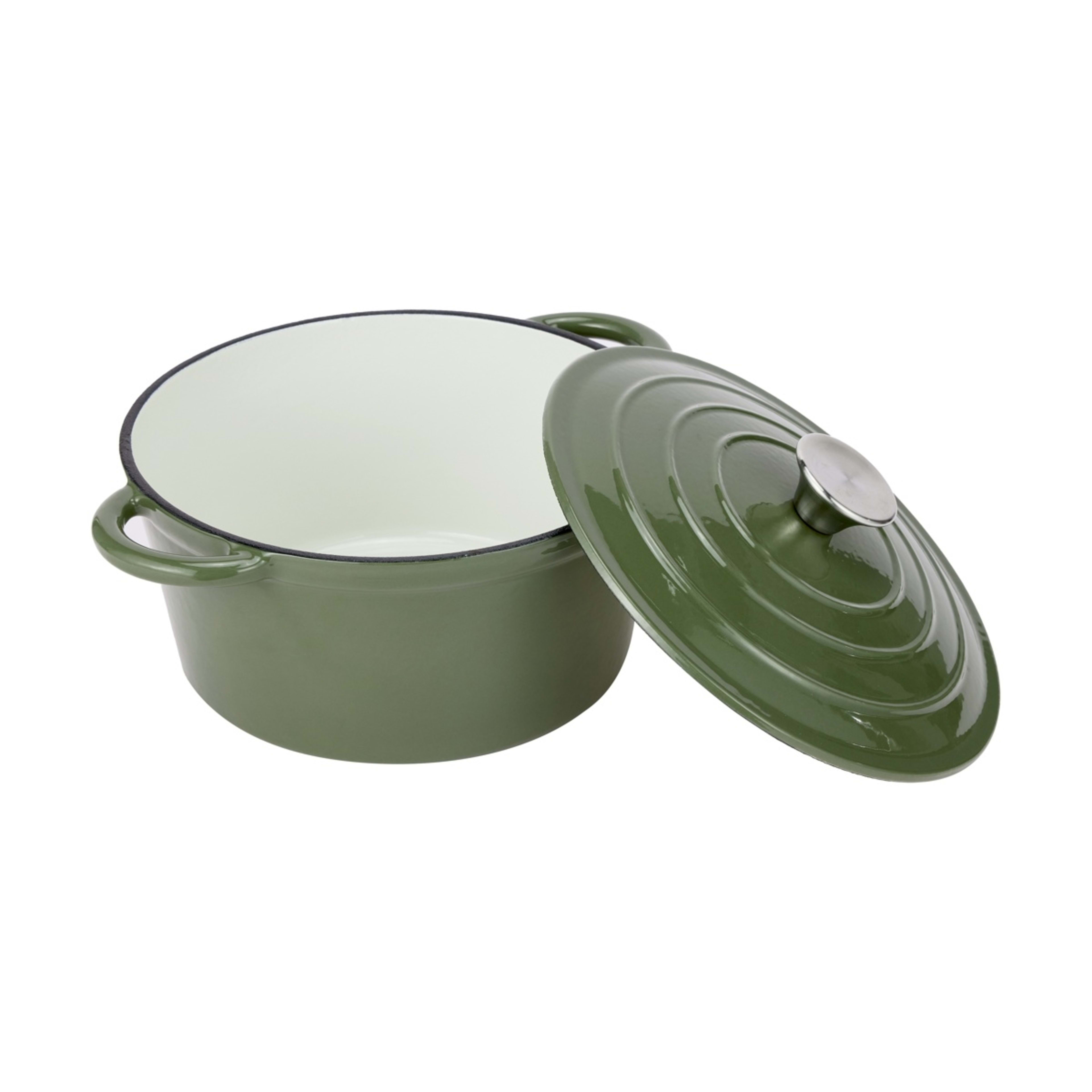 2 4L Olive Cast Iron Casserole, 2 of 6