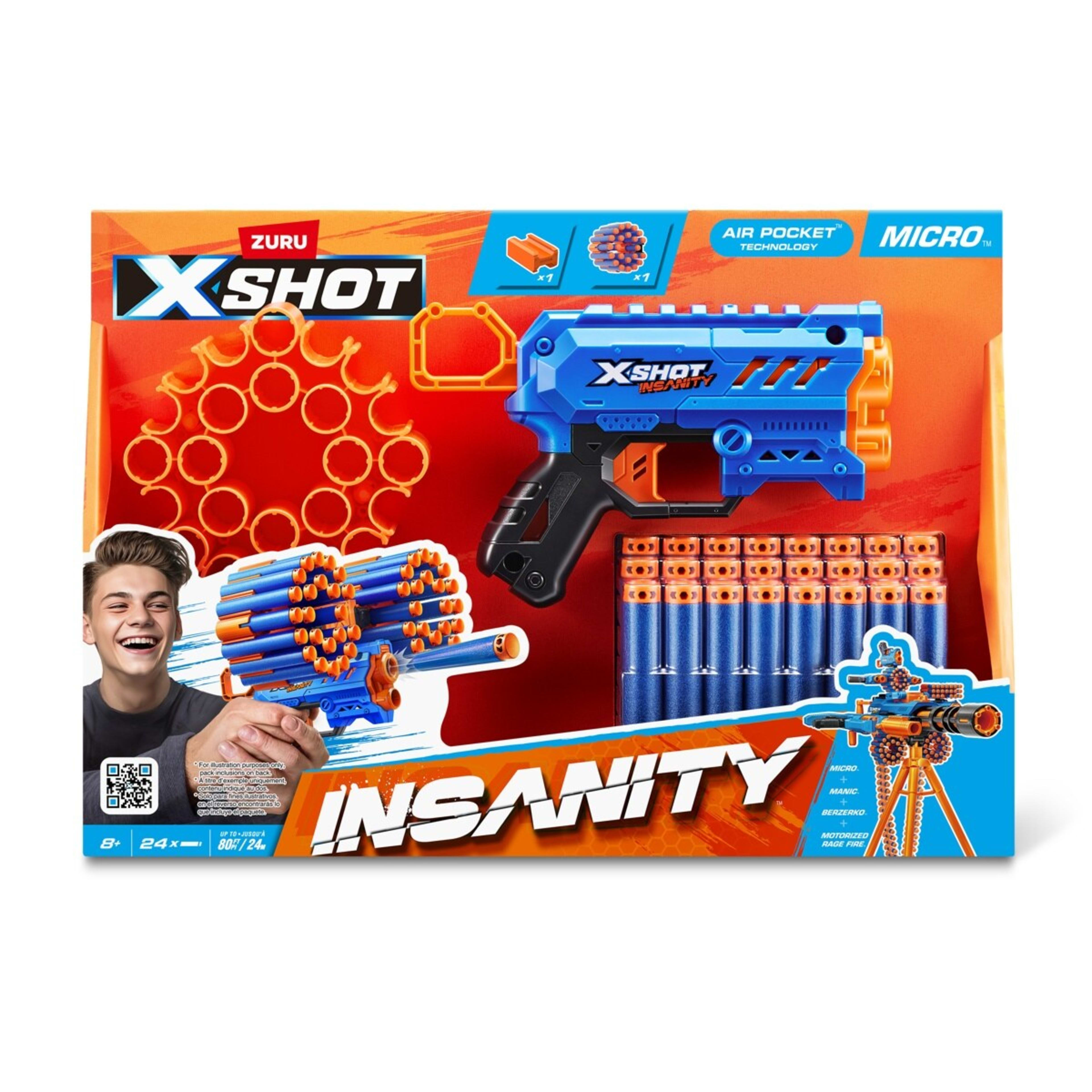 1 Zuru X-Shot Insanity Micro Blaster 24 Darts, 1 of 5