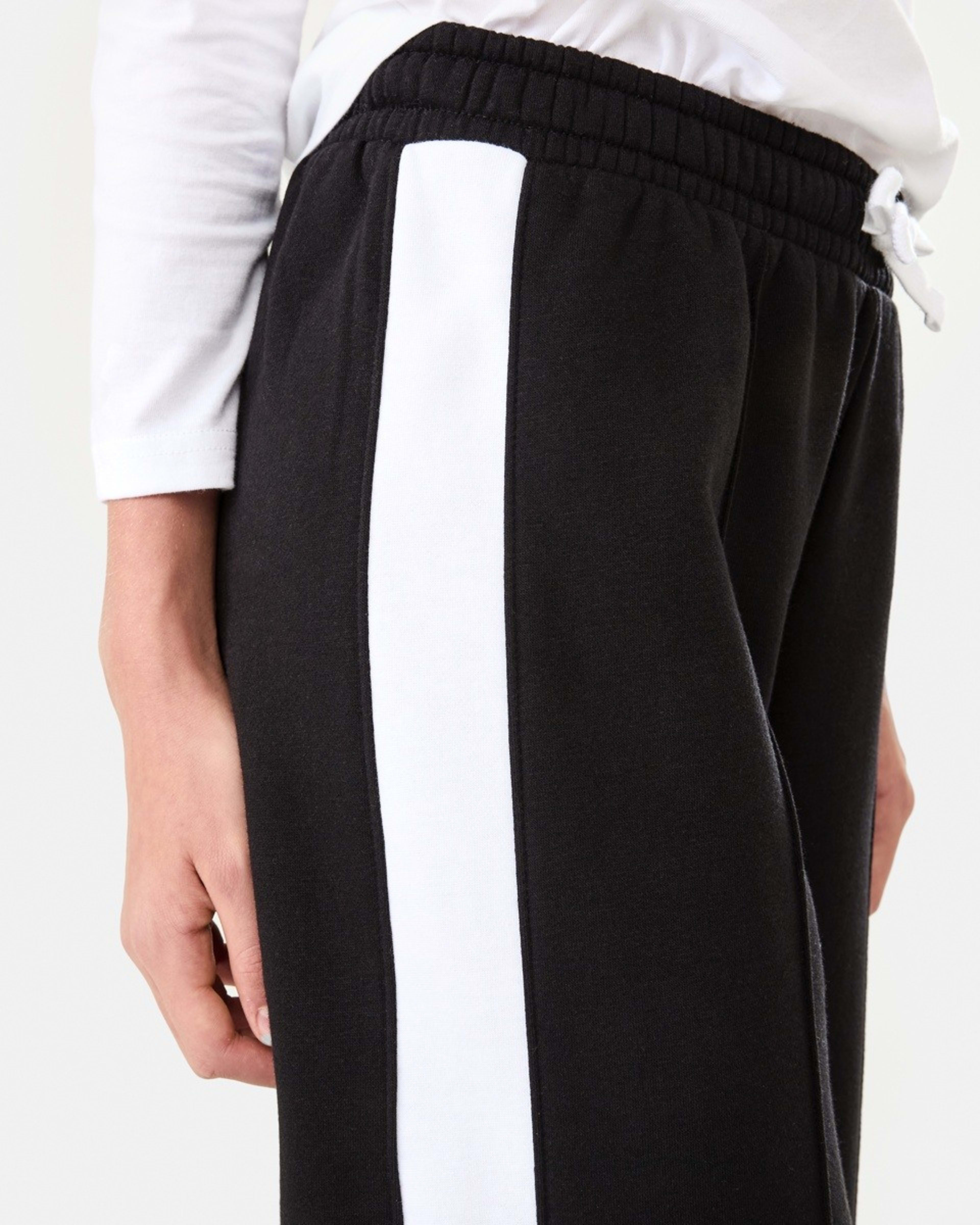 4 Stripe Wide Leg Trackpants Black, 4 of 8