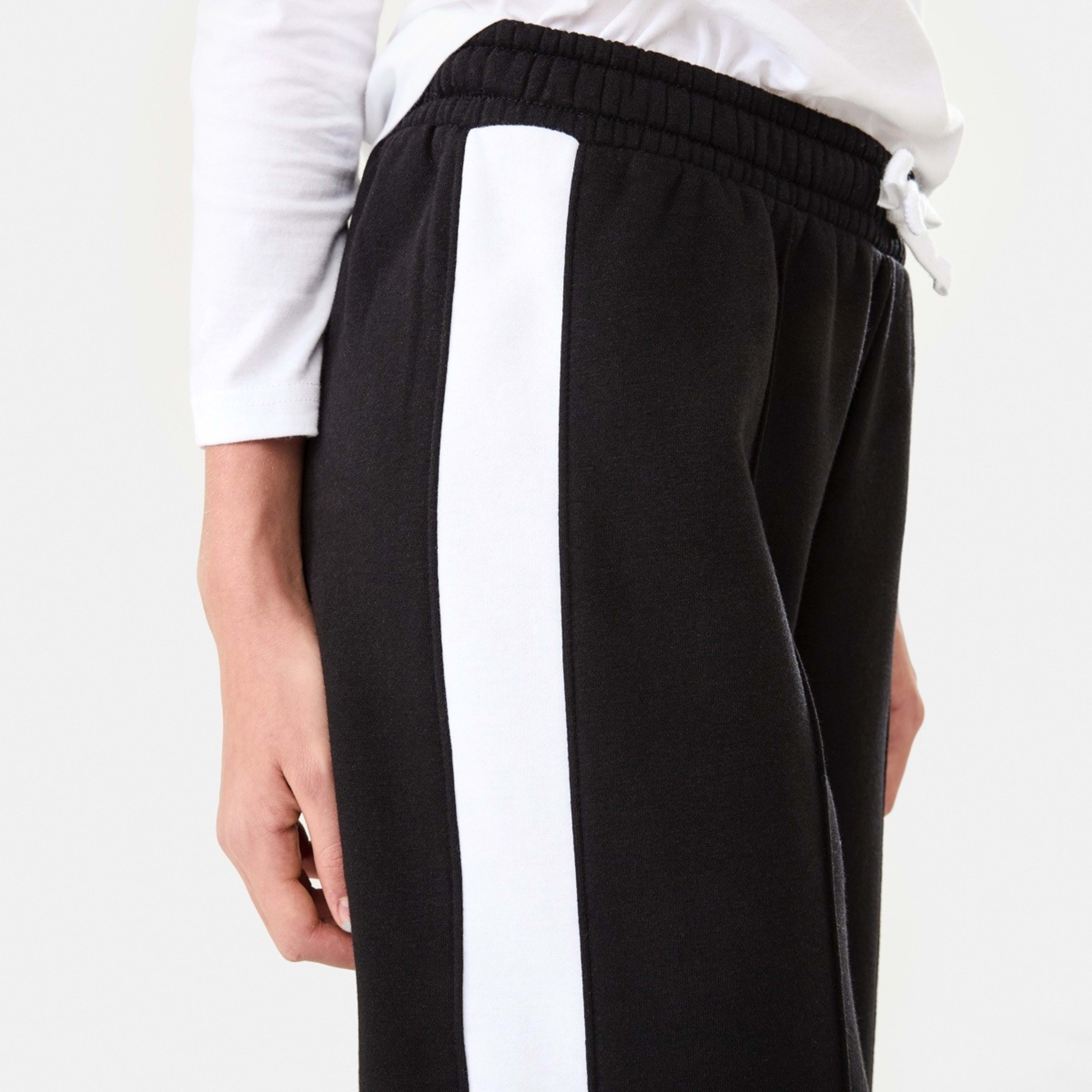 4 Stripe Wide Leg Trackpants Black, 4 of 8