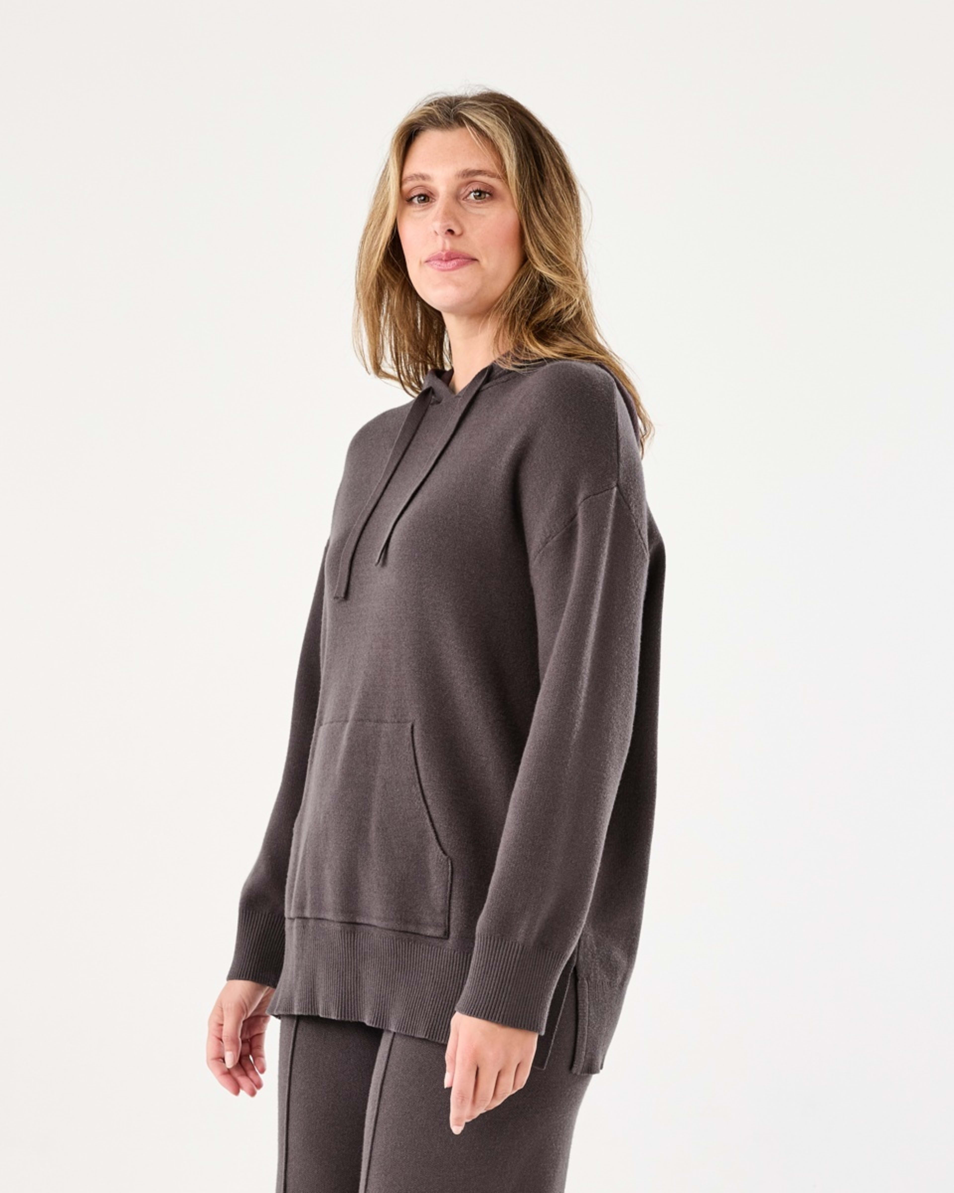 2 Compact Knit Hoodie Espresso, 2 of 7