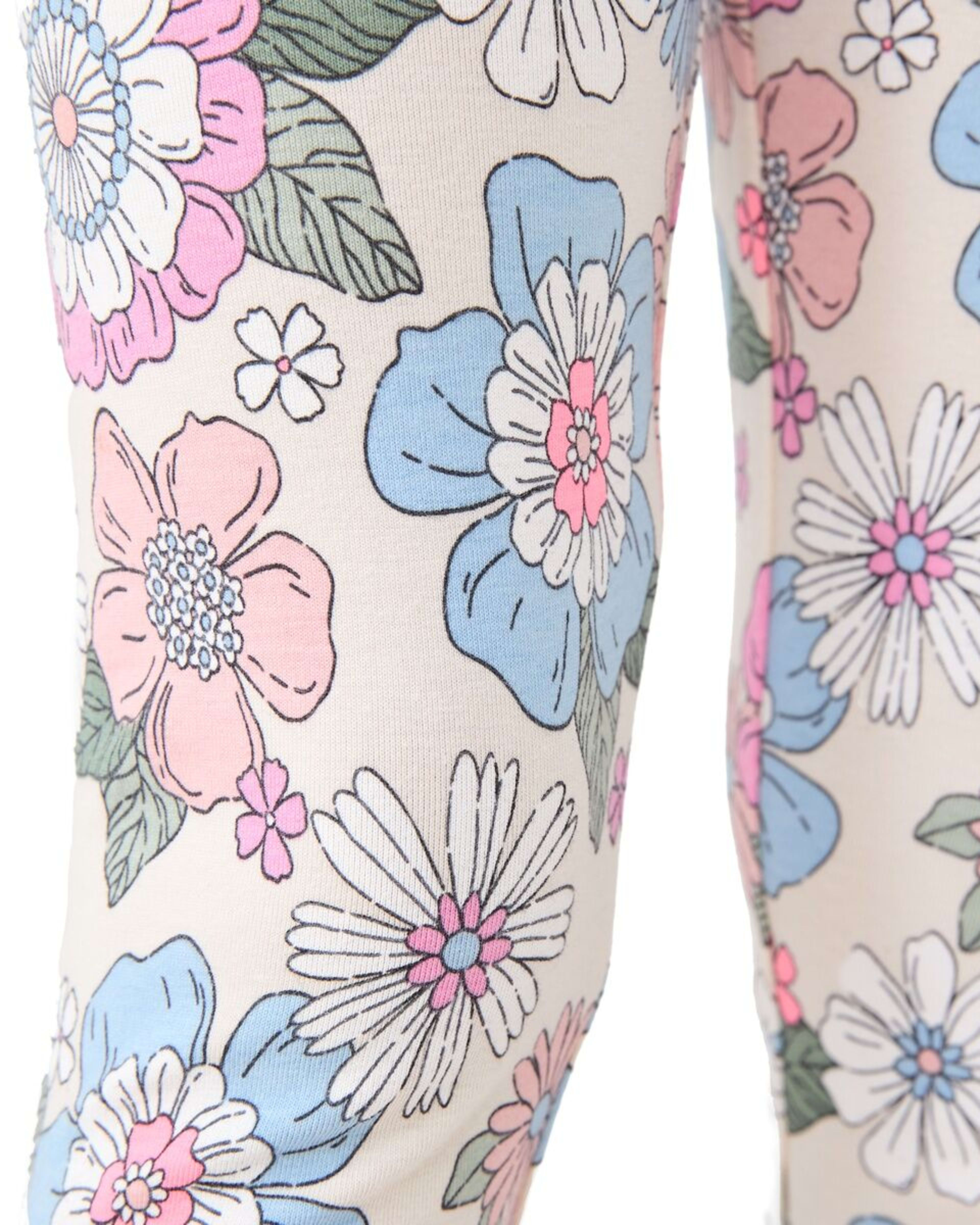 4 Printed Leggings RETRO BLOOMS CHALK, 4 of 6