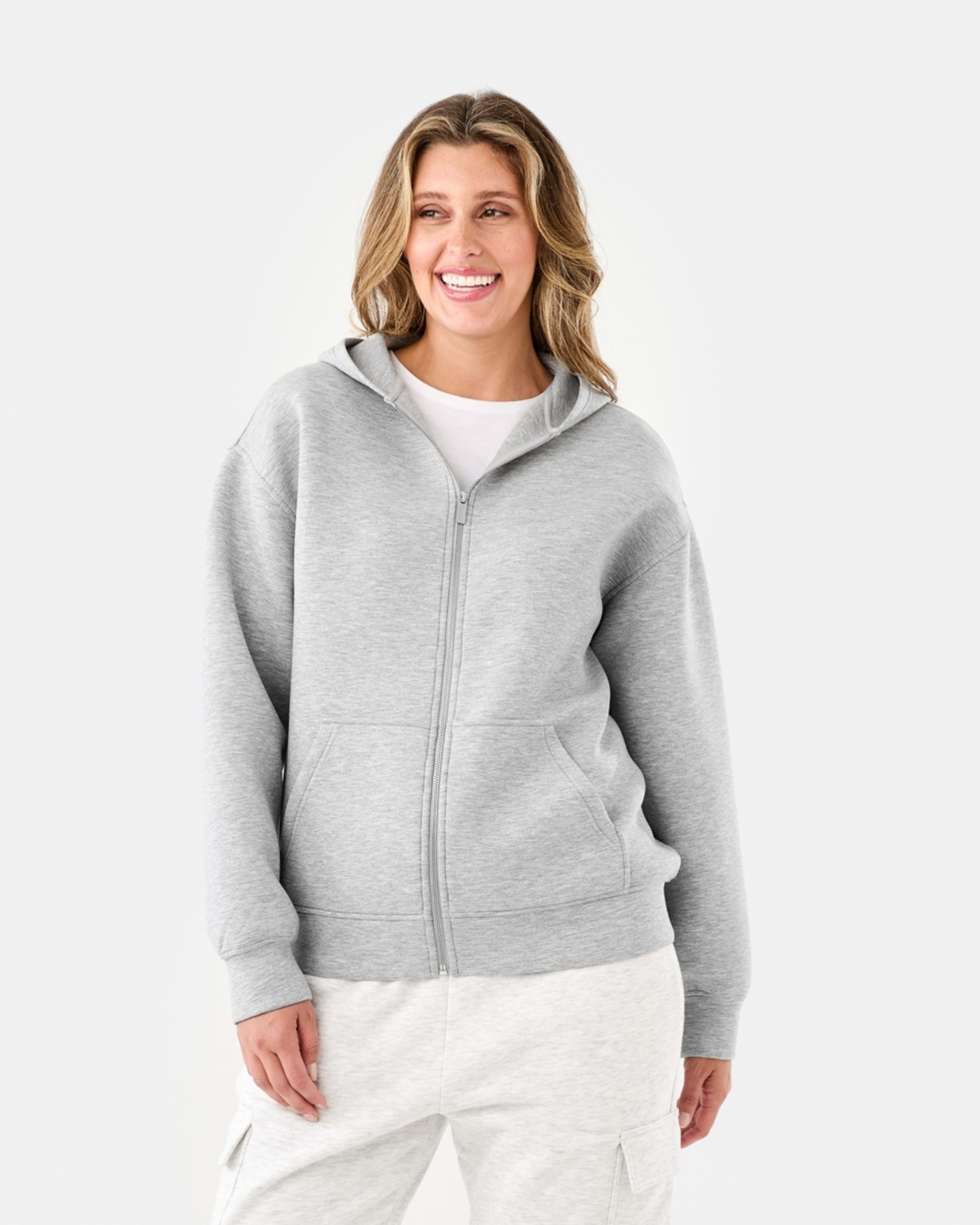 1 Bonded Hoodie Ash Marle