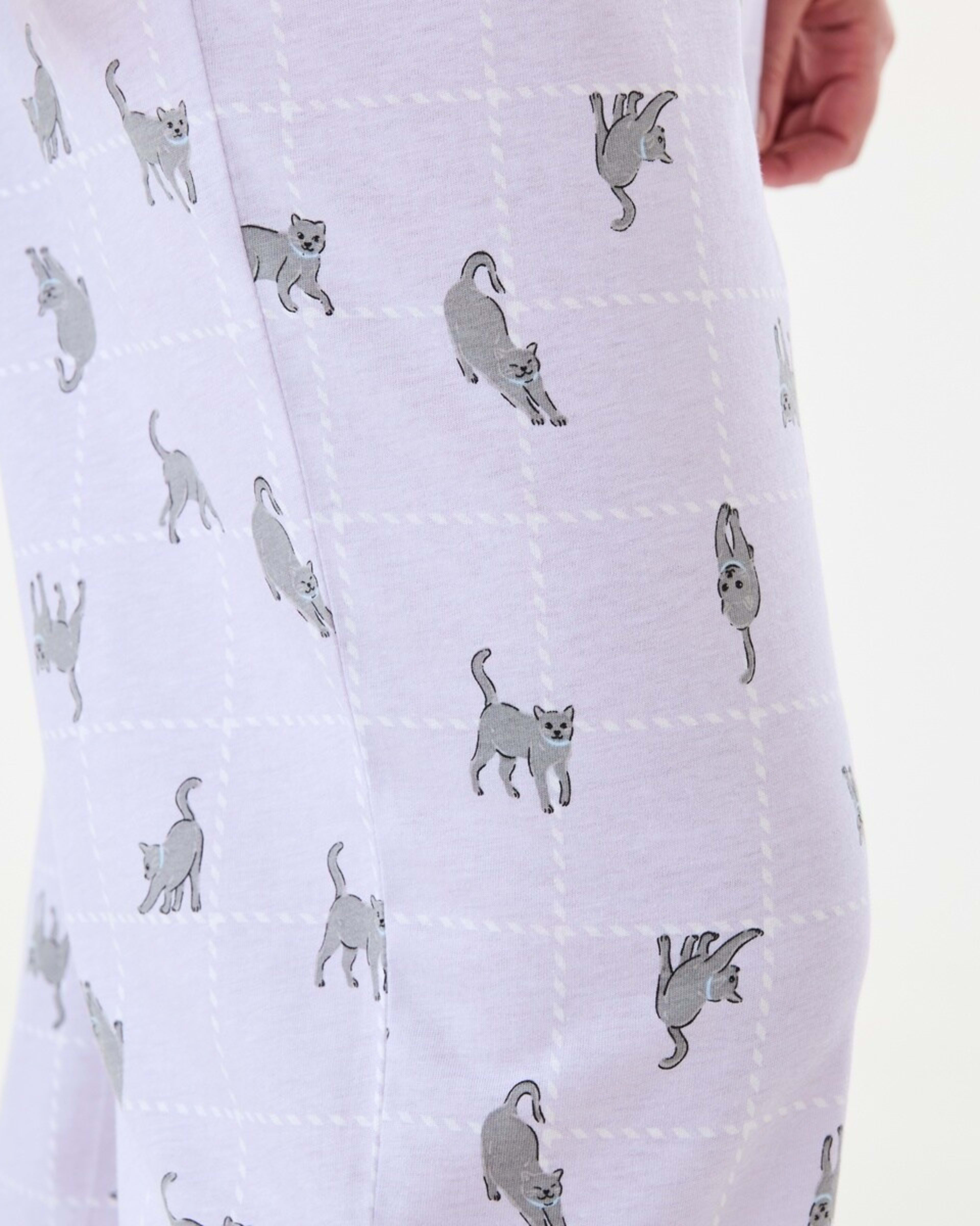 5 Printed Knit Pants Cat Chk, 5 of 5