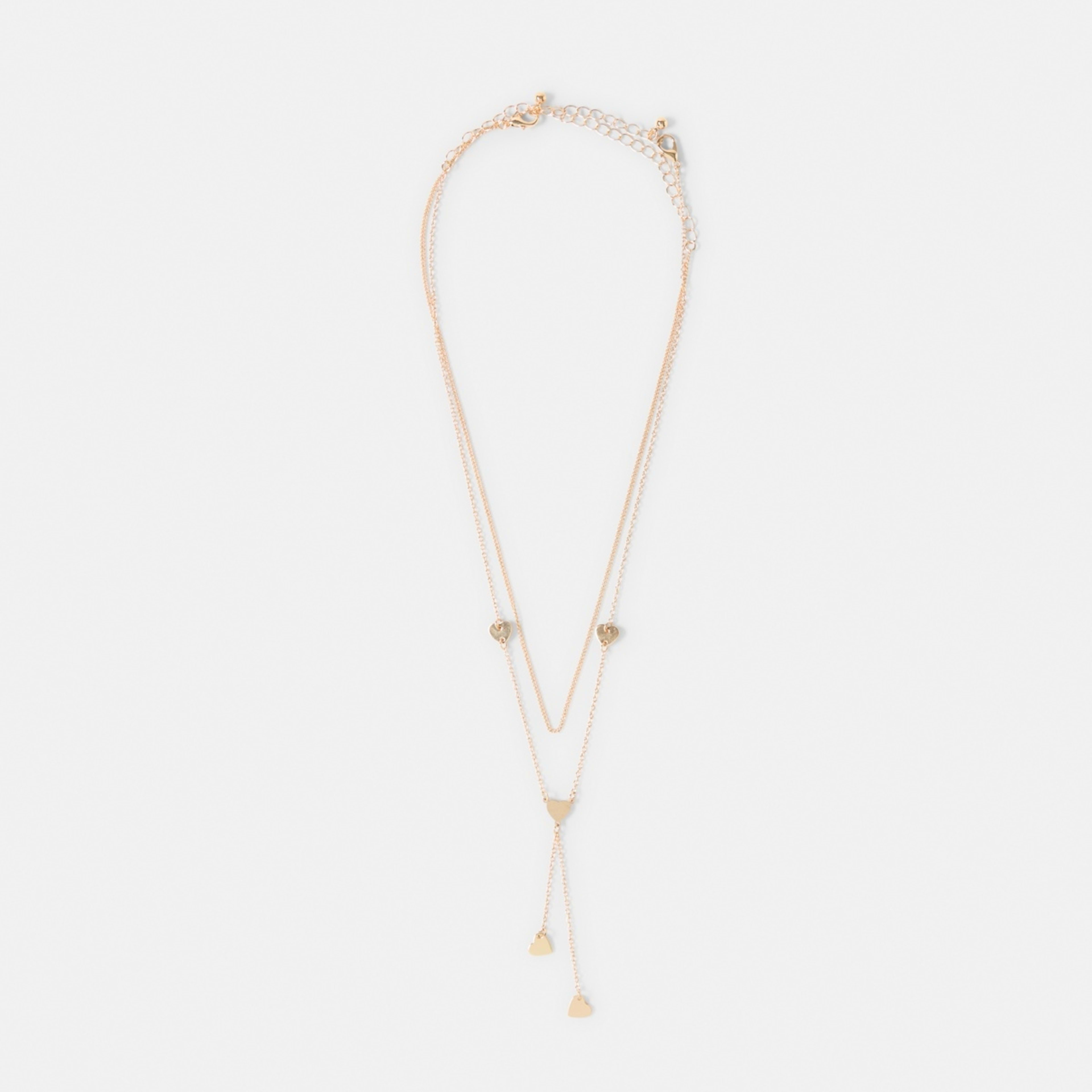 2 Layered Heart Charm Necklace - Gold Tone, 2 of 4