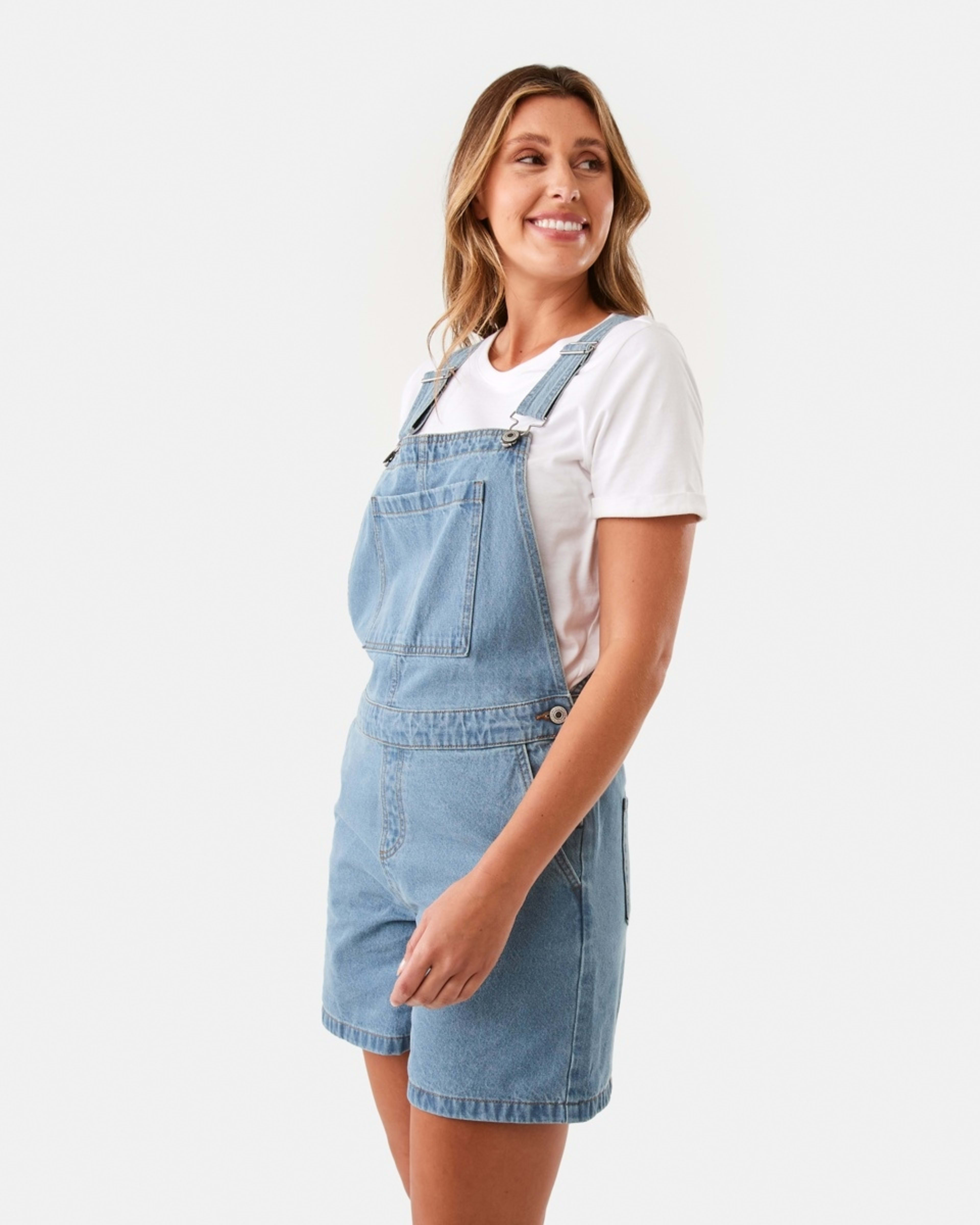 2 Denim Shortalls Light Wash, 2 of 8