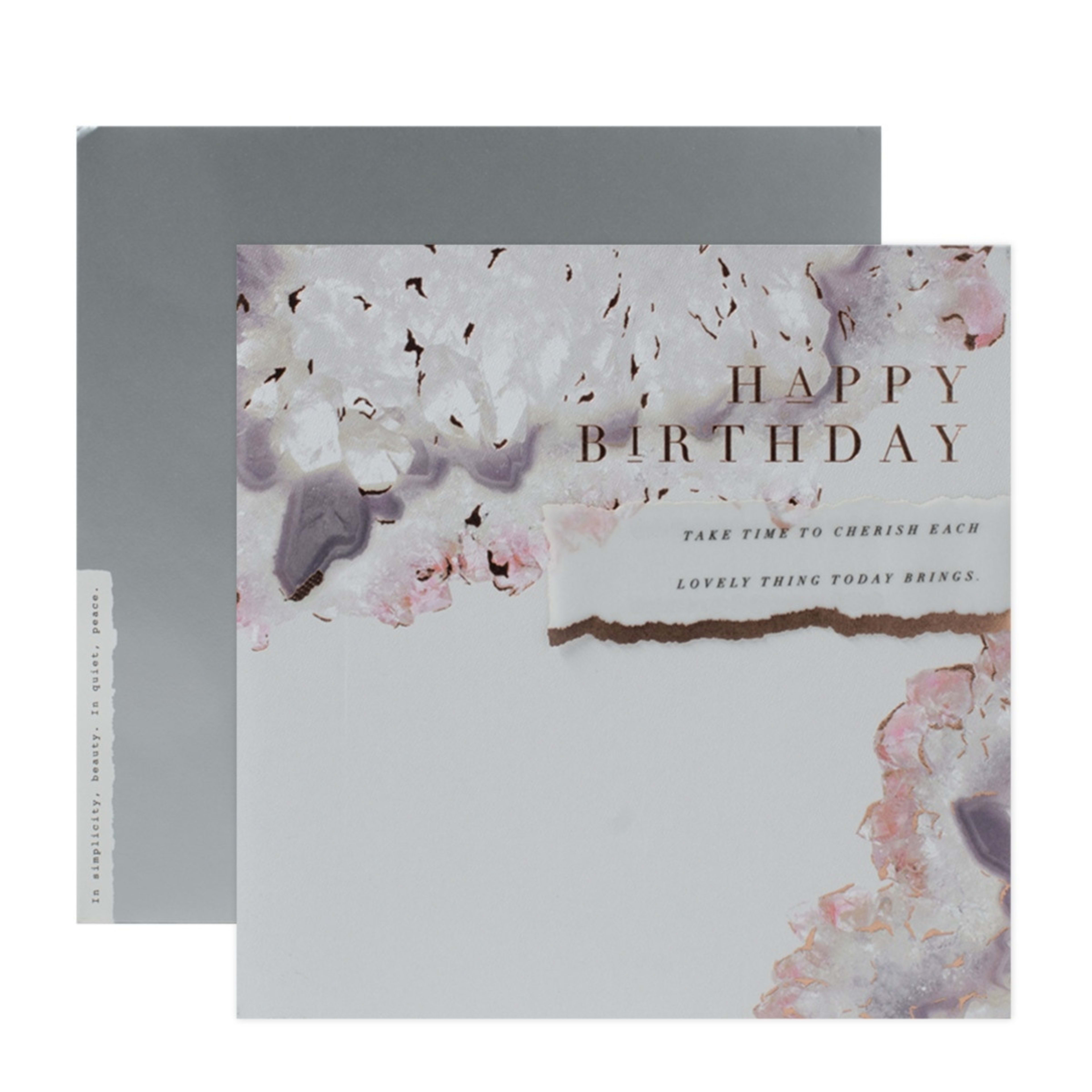 1 Hallmark Birthday Card - Elegant Agate Crystal