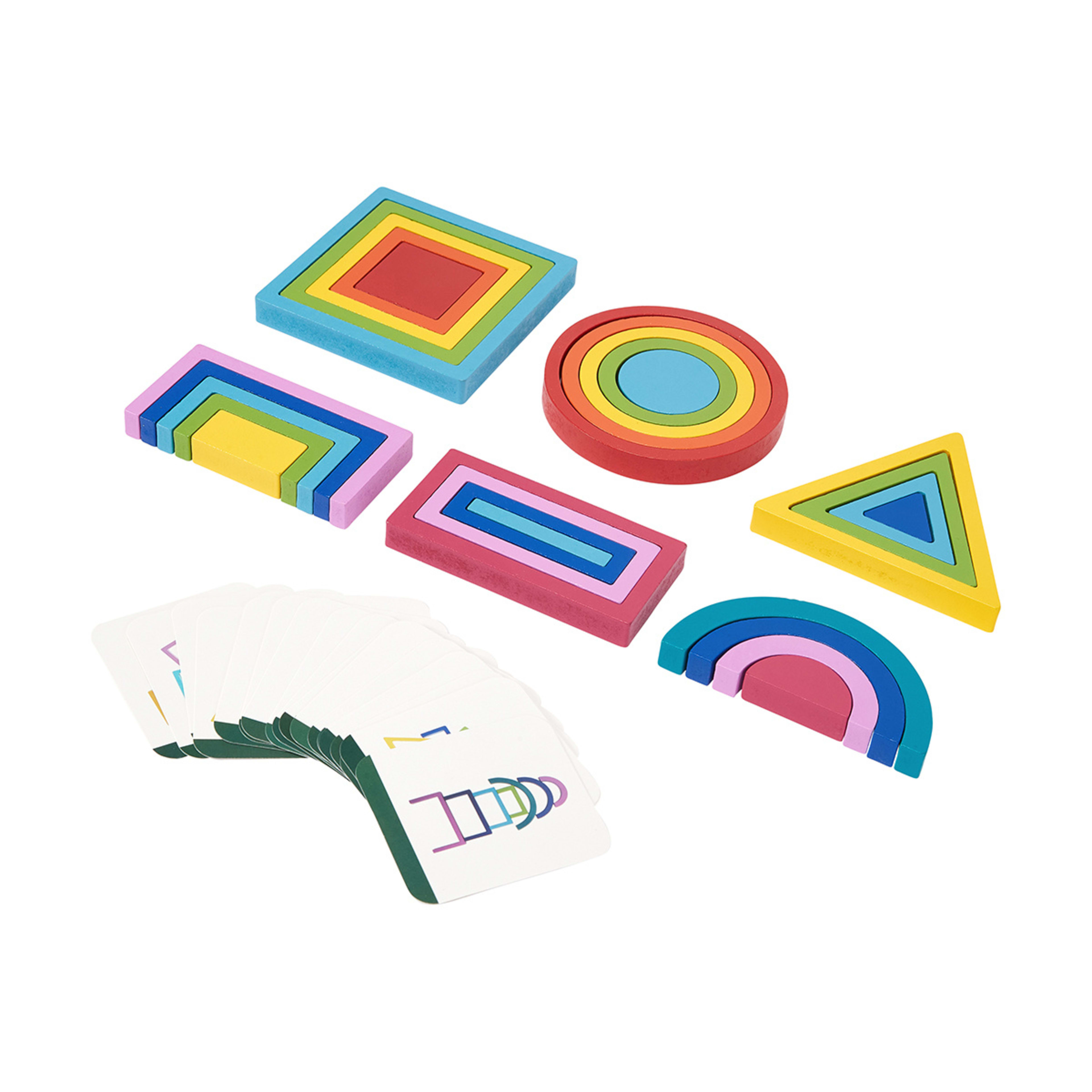 47 Piece Mindfulness Balance Geometric Wooden Blocks Kmart