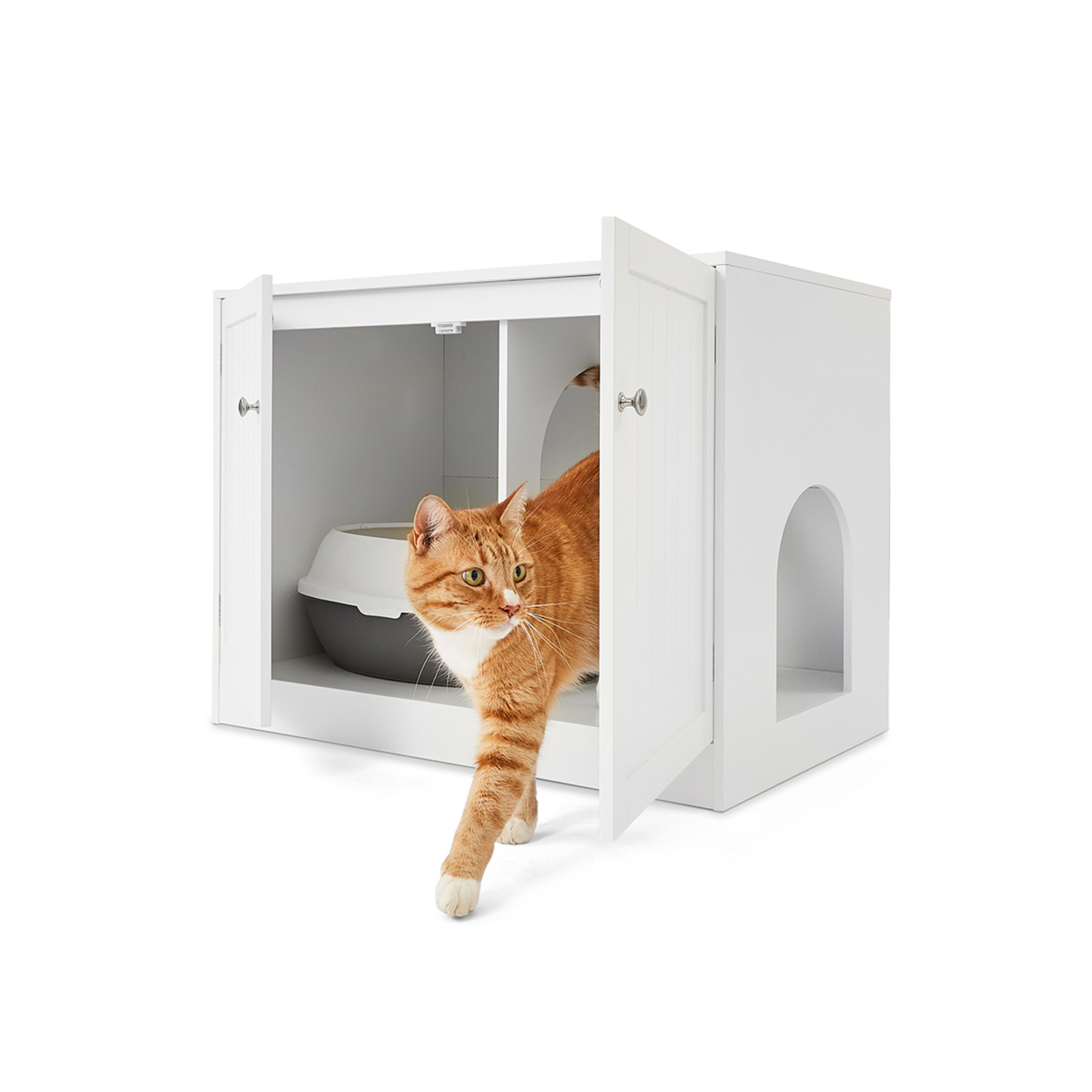 1 Cat Litter Box Cabinet, 1 of 10