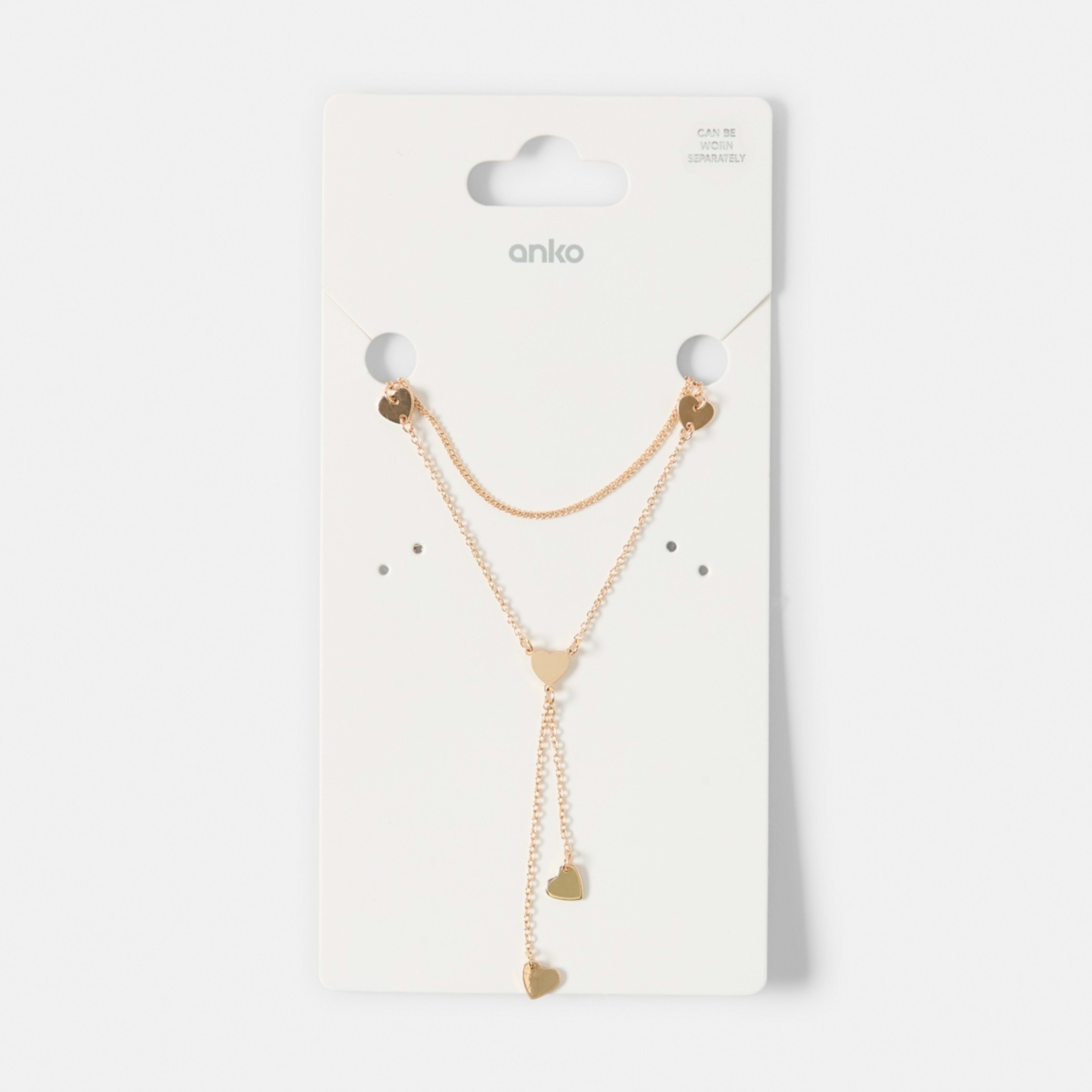 4 Layered Heart Charm Necklace - Gold Tone, 4 of 4