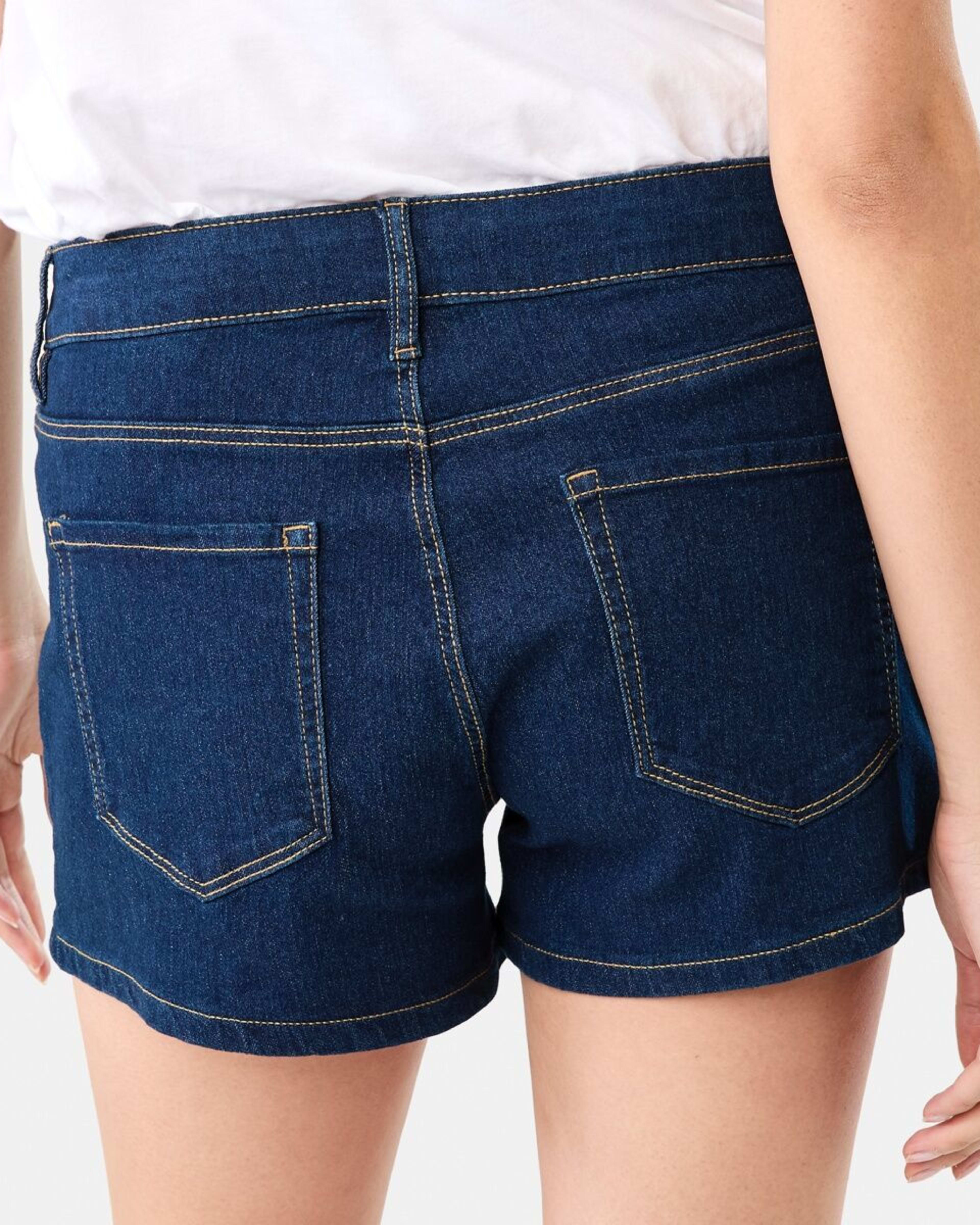 4 Mid Rise Denim Shorts INDIGO WASH, 4 of 8