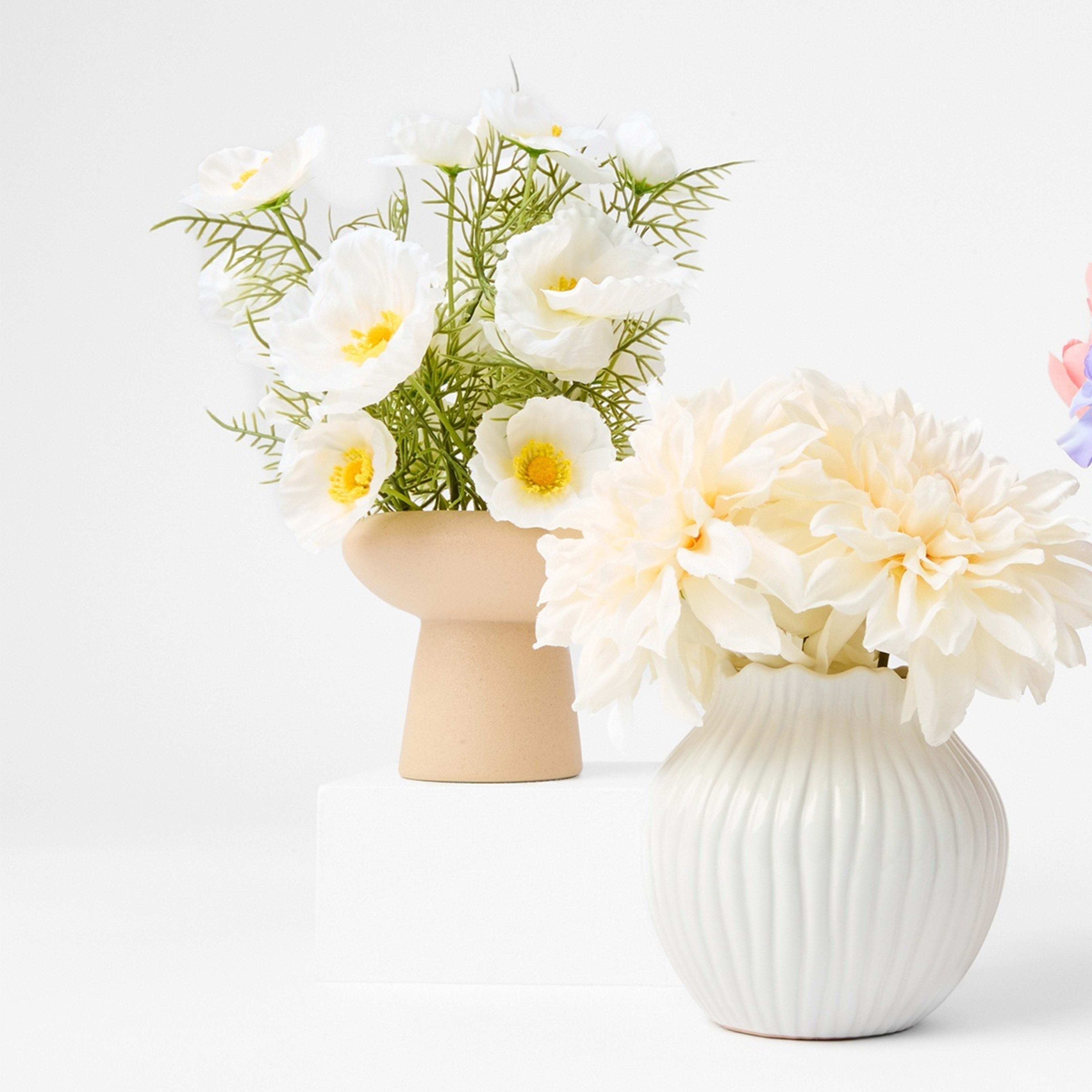 6 Artificial Poppies in Natural Vase, 6 of 6