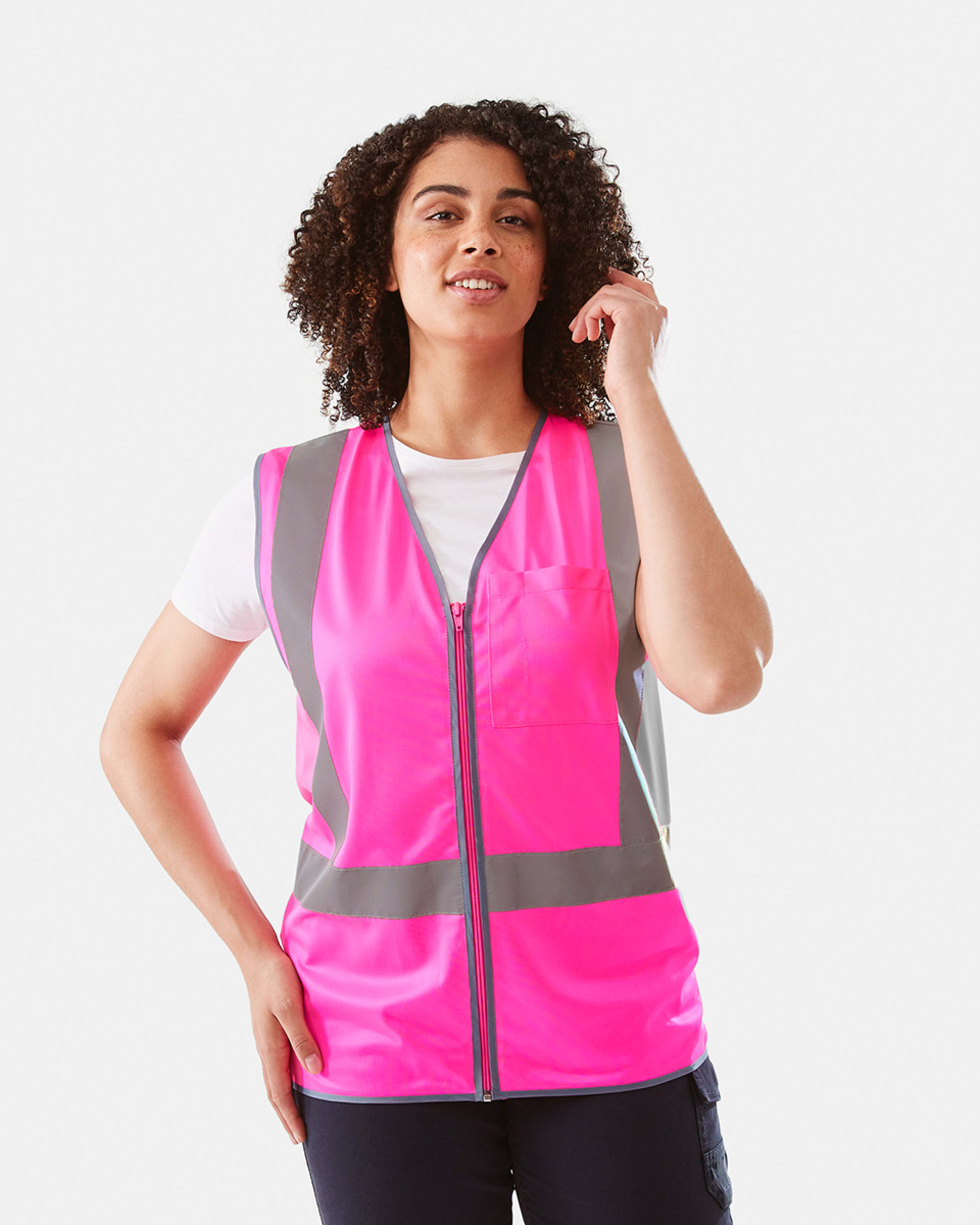2 Workwear Hi-Visibility Vest SAFETY PINK, 2 of 10