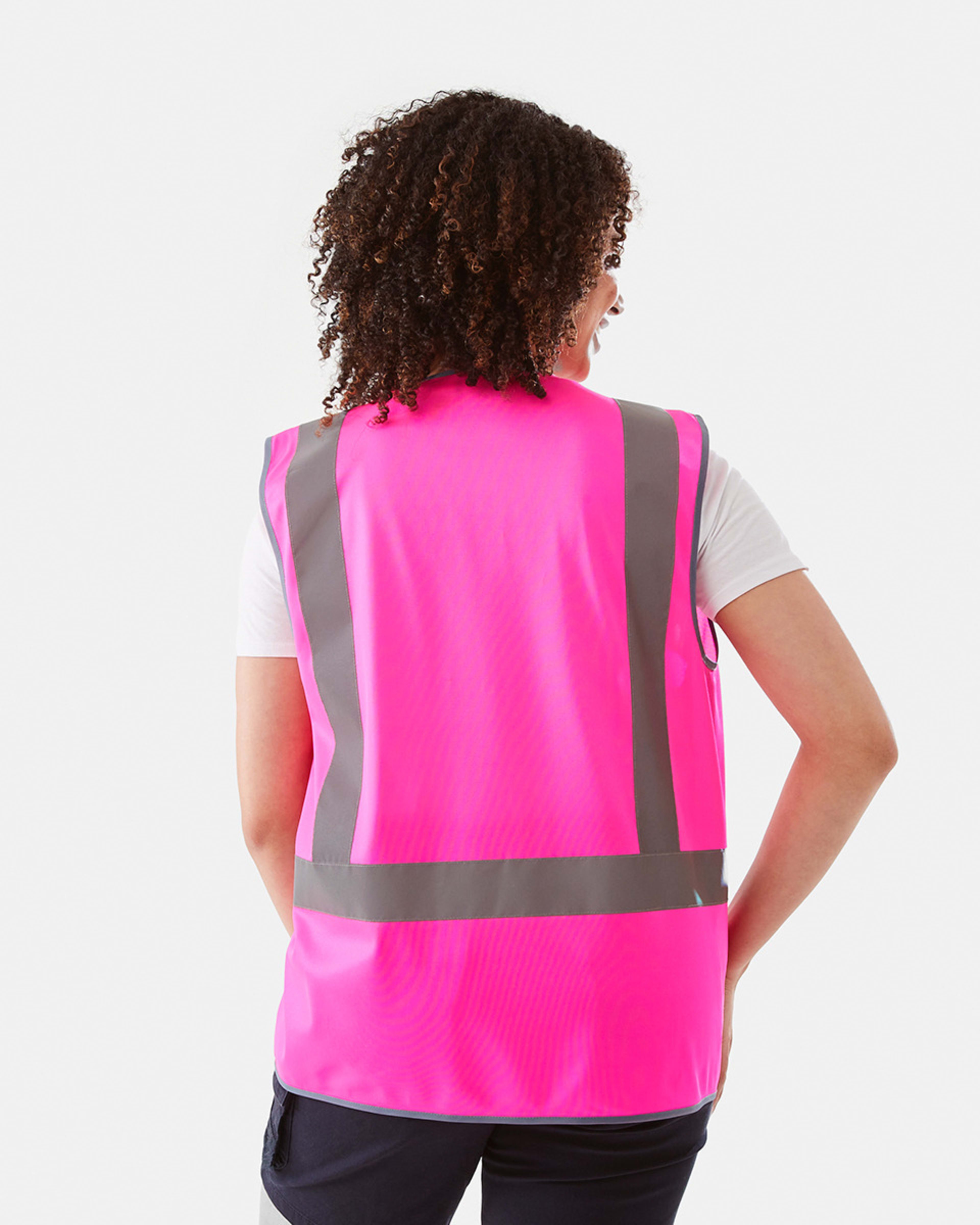 6 Workwear Hi-Visibility Vest SAFETY PINK, 6 of 10
