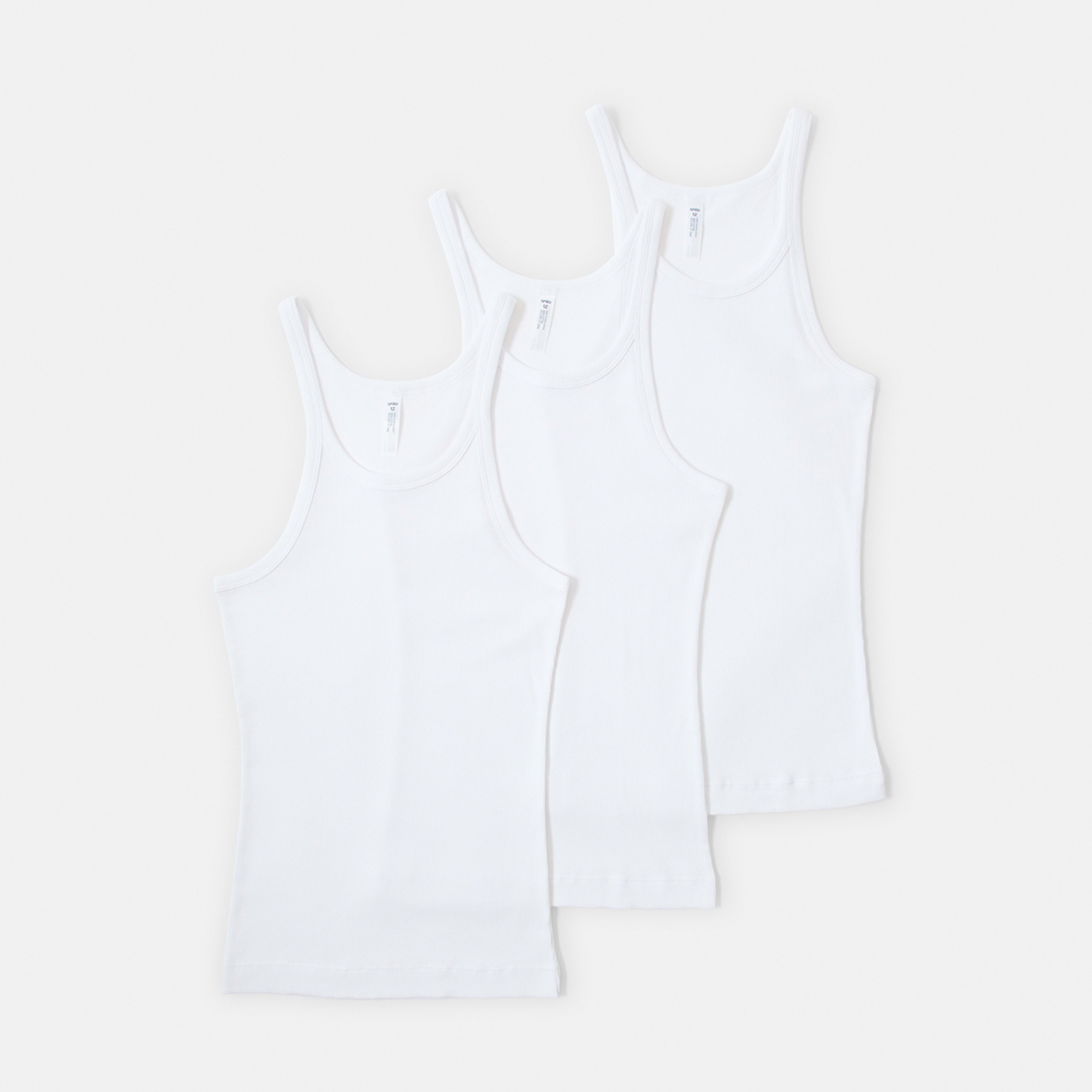 7 3 Pack Essential Cotton Rib Singlet White, 7 of 8